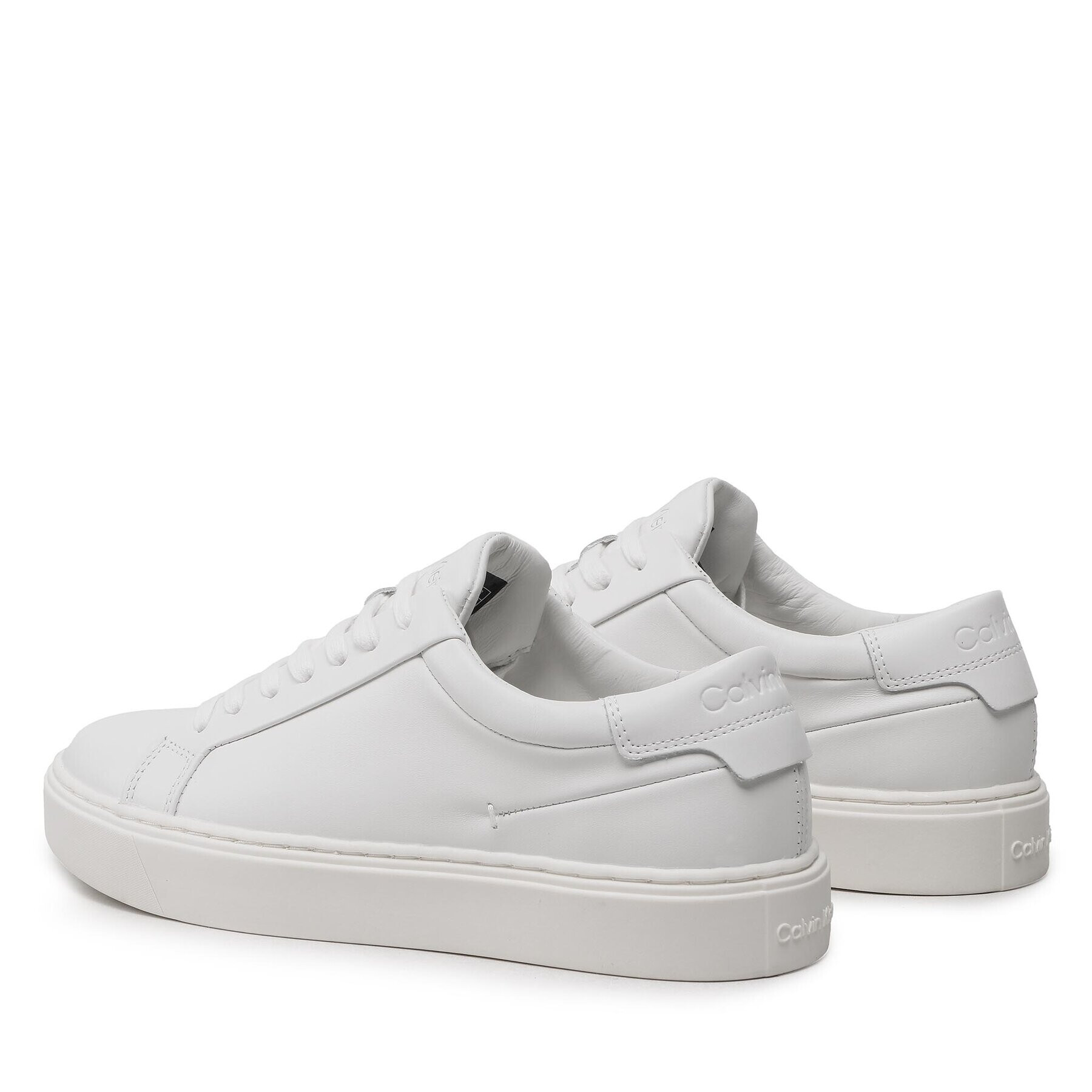 Calvin Klein Сникърси Low Top Lace Up Lth Sm HM0HM01018 Бял - Pepit.bg