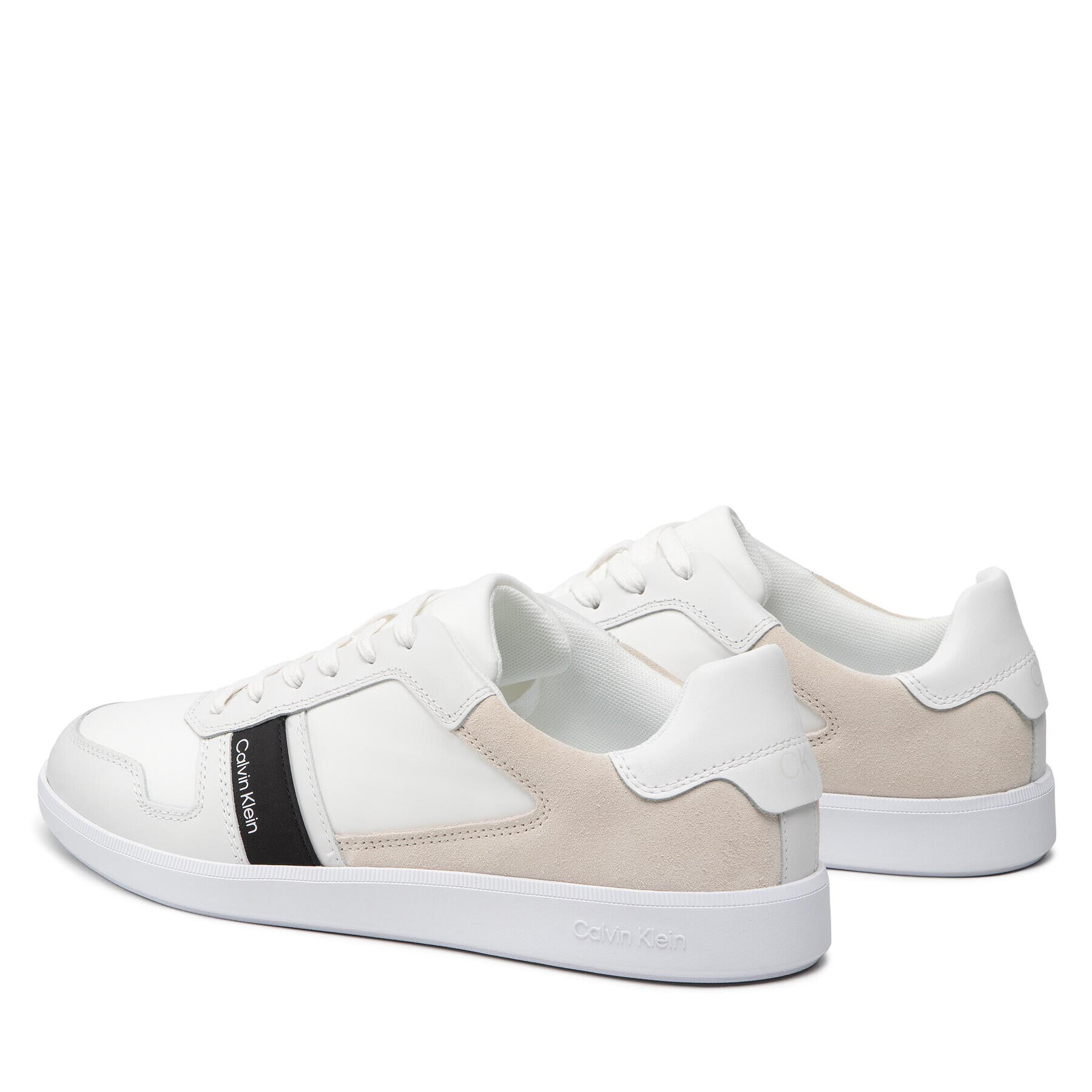 Calvin Klein Сникърси Low Top Lace Up Mix HM0HM00491 Бял - Pepit.bg