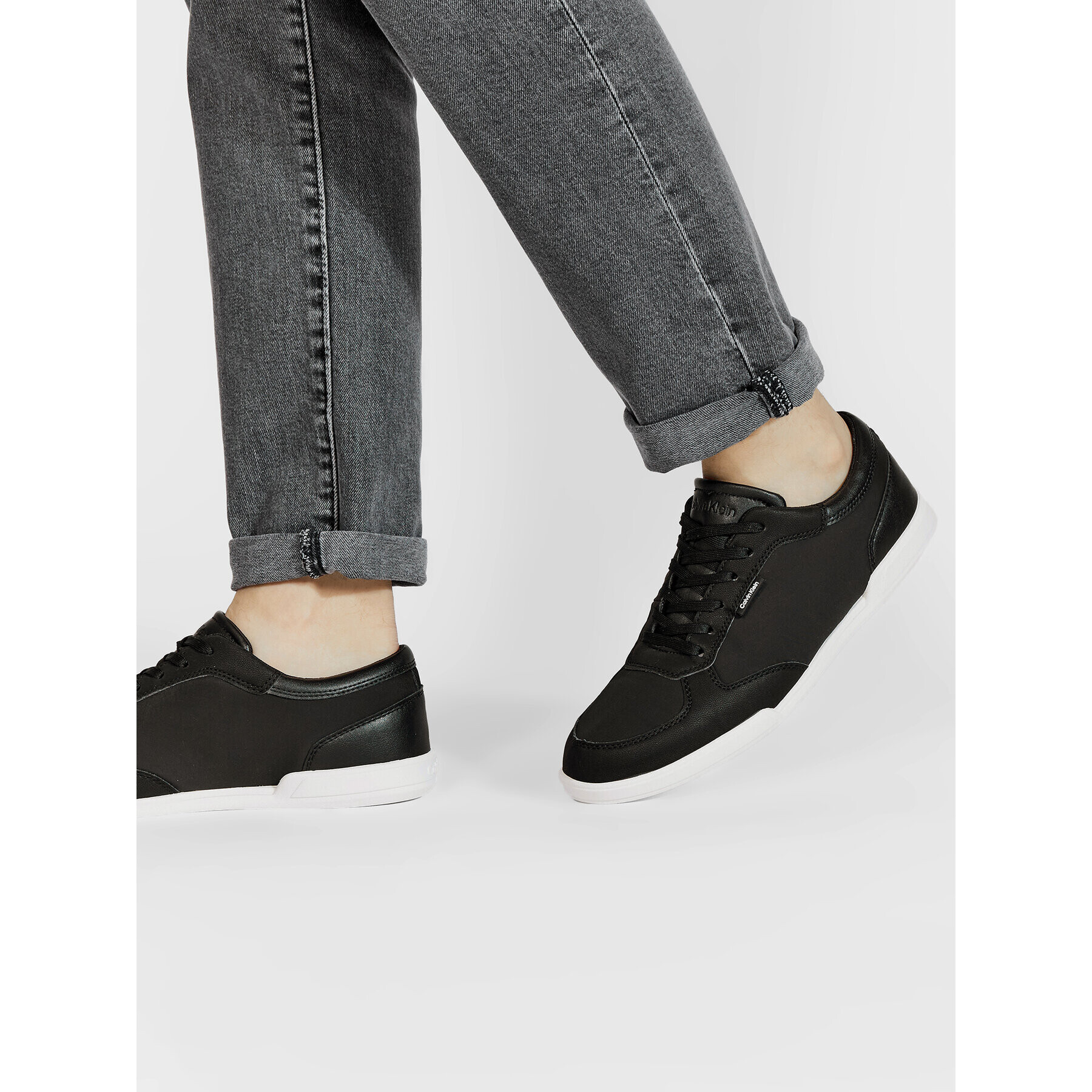 Calvin Klein Сникърси Low Top Lace Up Mix HM0HM00492 Черен - Pepit.bg
