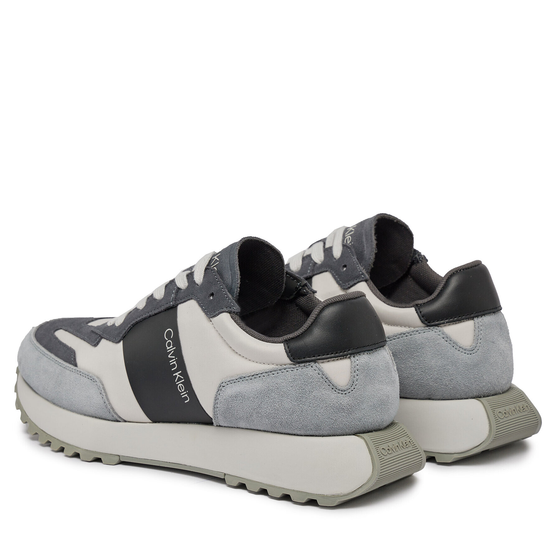 Calvin Klein Сникърси Low Top Lace Up Mix HM0HM00497 Сив - Pepit.bg