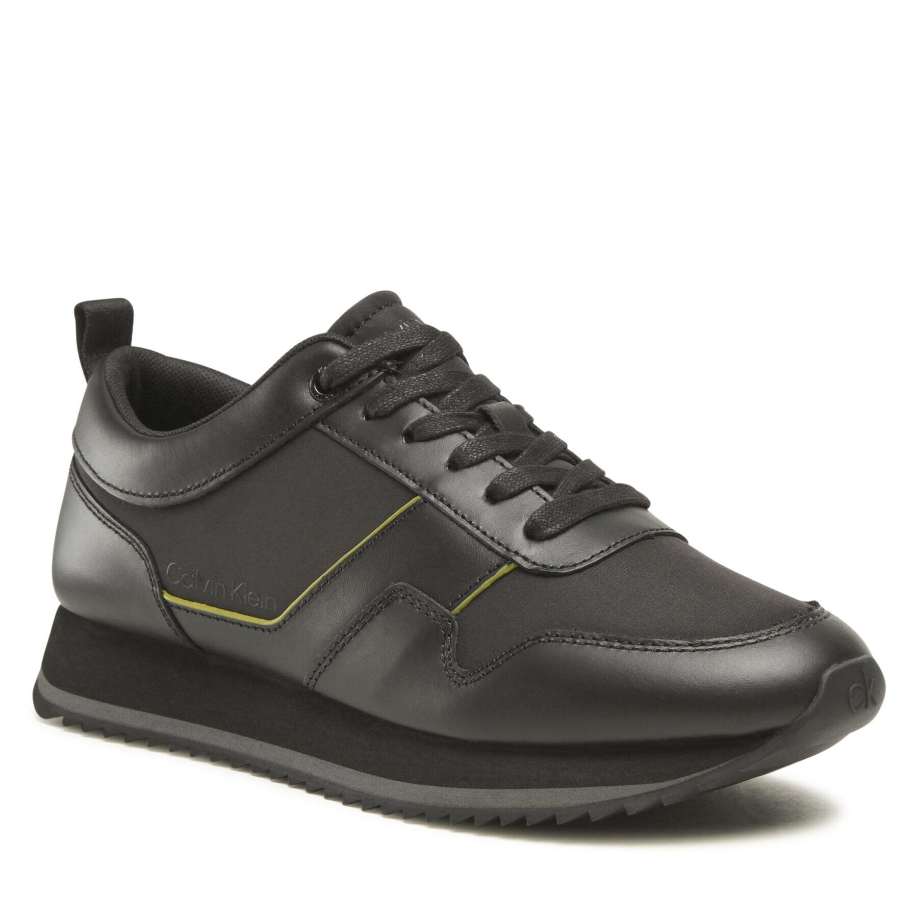 Calvin Klein Сникърси Low Top Lace Up Mix HM0HM00741 Черен - Pepit.bg