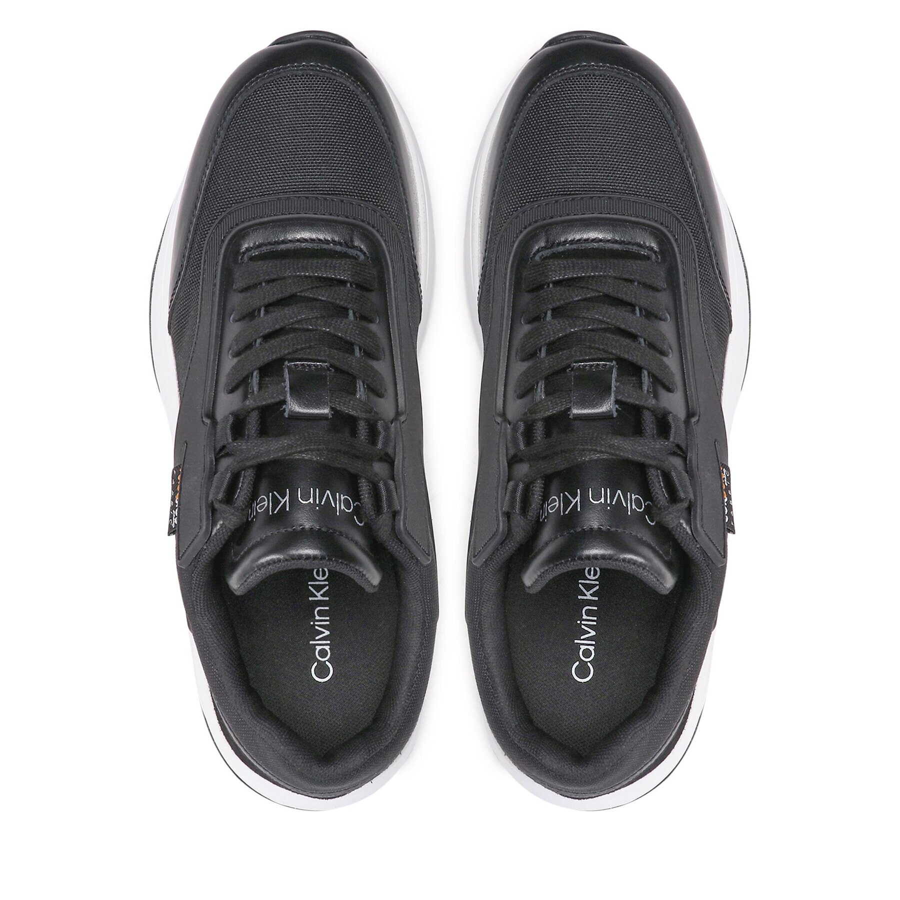 Calvin Klein Сникърси Low Top Lace Up Mix HM0HM00750 Черен - Pepit.bg