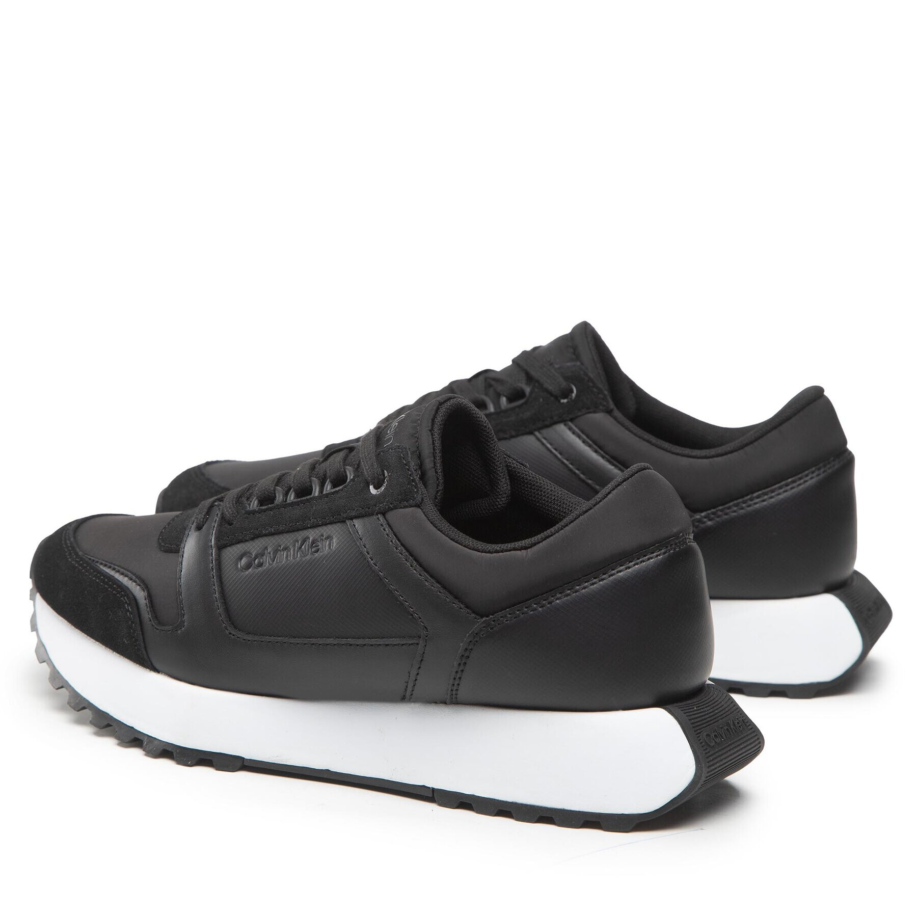 Calvin Klein Сникърси Low Top Lace Up Mix HM0HM00853 Черен - Pepit.bg