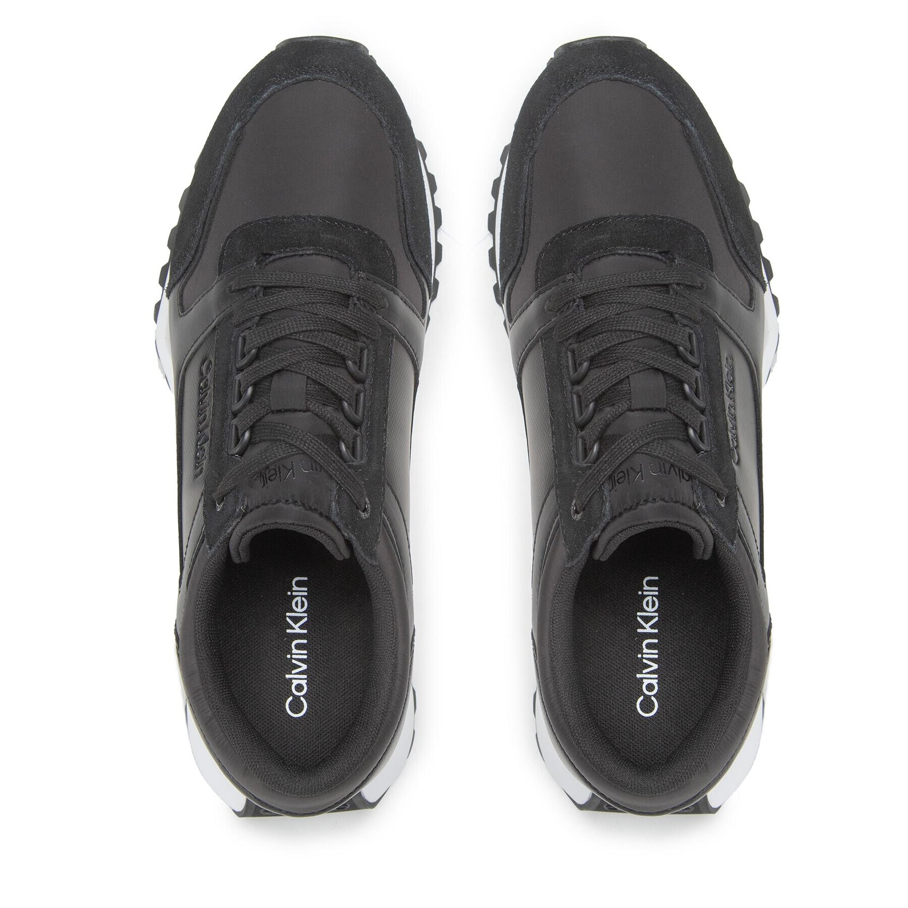 Calvin Klein Сникърси Low Top Lace Up Mix HM0HM00853 Черен - Pepit.bg