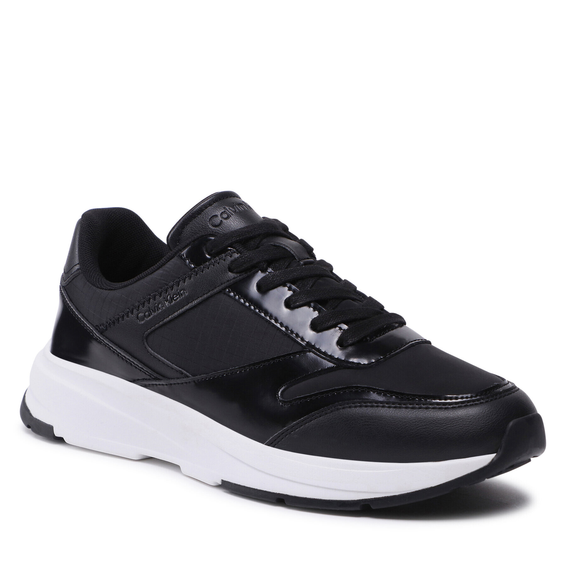 Calvin Klein Сникърси Low Top Lace Up Mix HM0HM00901 Черен - Pepit.bg