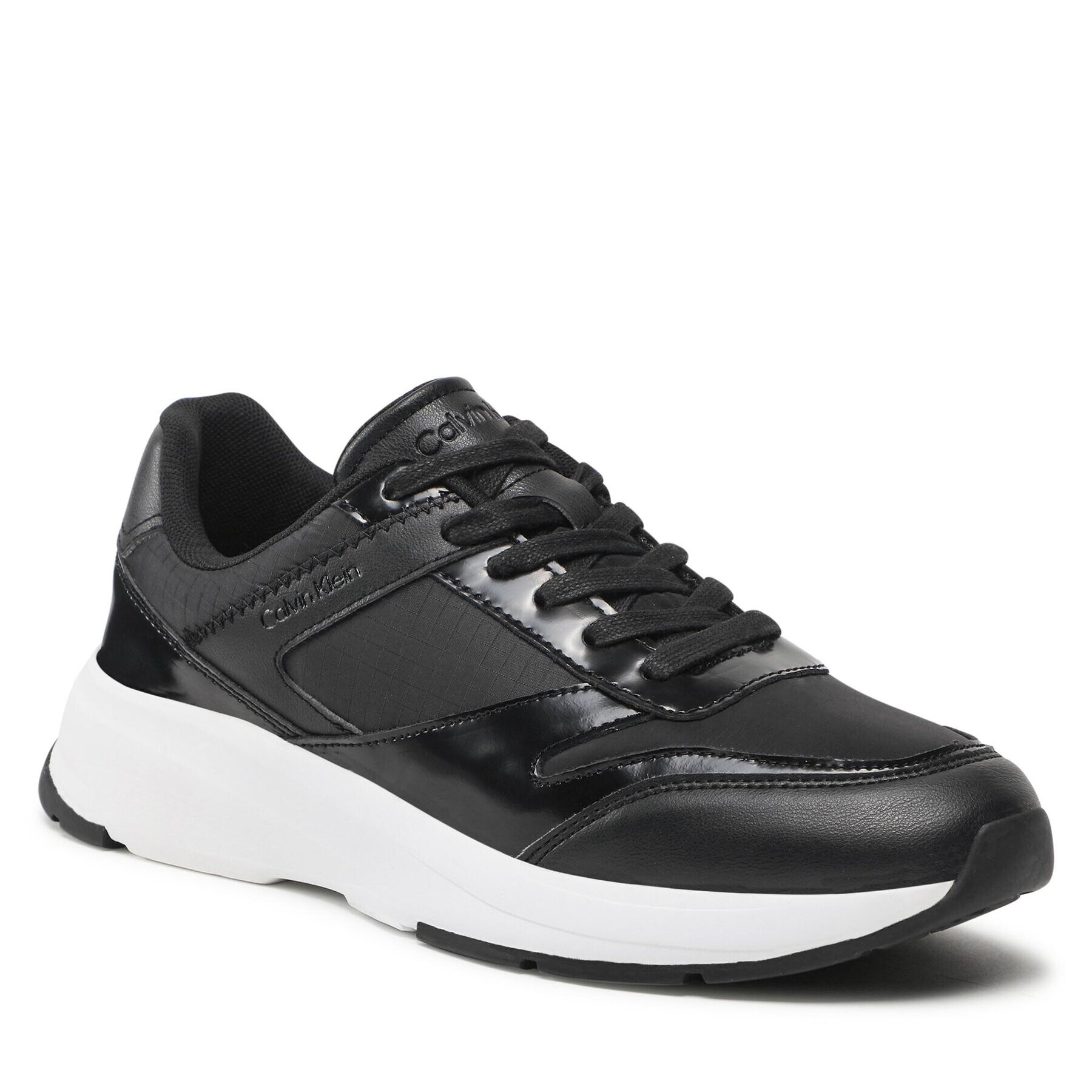 Calvin Klein Сникърси Low Top Lace Up Mix HM0HM00901 Черен - Pepit.bg