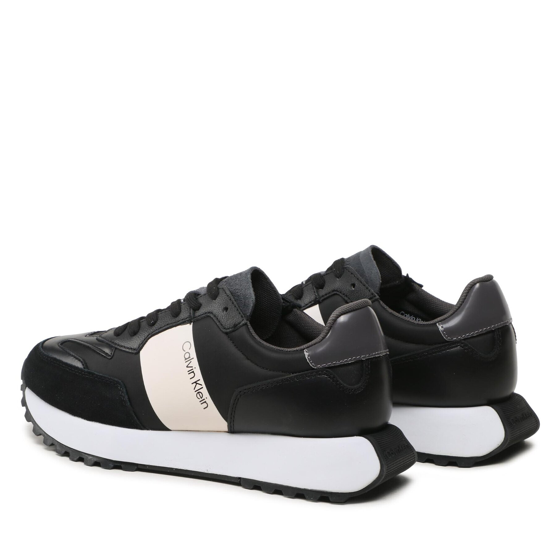 Calvin Klein Сникърси Low Top Lace Up Mix New HM0HM01238 Черен - Pepit.bg