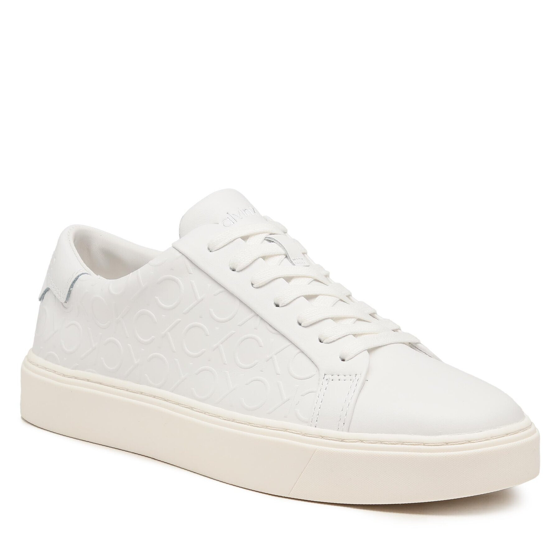 Calvin Klein Сникърси Low Top Lace Up Mono Hf HM0HM01068 Бял - Pepit.bg