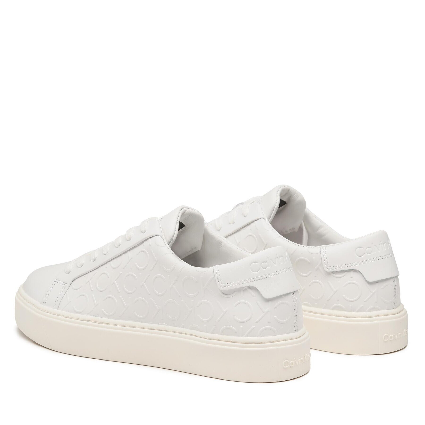 Calvin Klein Сникърси Low Top Lace Up Mono Hf HM0HM01068 Бял - Pepit.bg