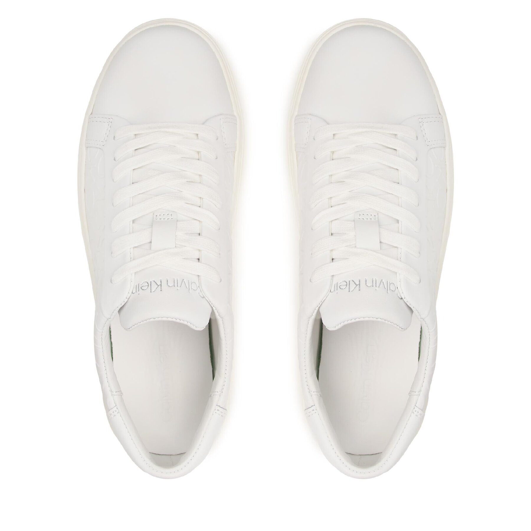 Calvin Klein Сникърси Low Top Lace Up Mono Hf HM0HM01068 Бял - Pepit.bg