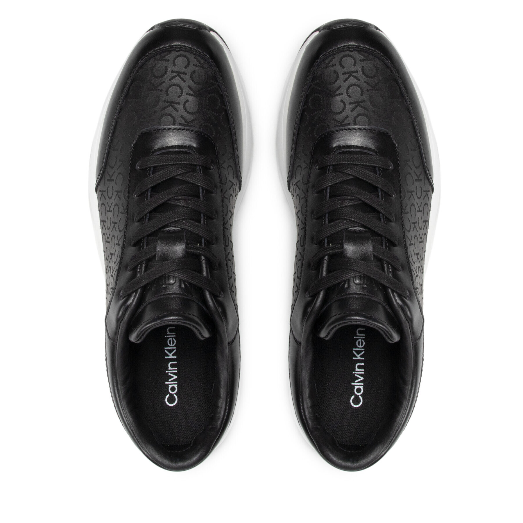 Calvin Klein Сникърси Low Top Lace Up Mono HM0HM00472 Черен - Pepit.bg