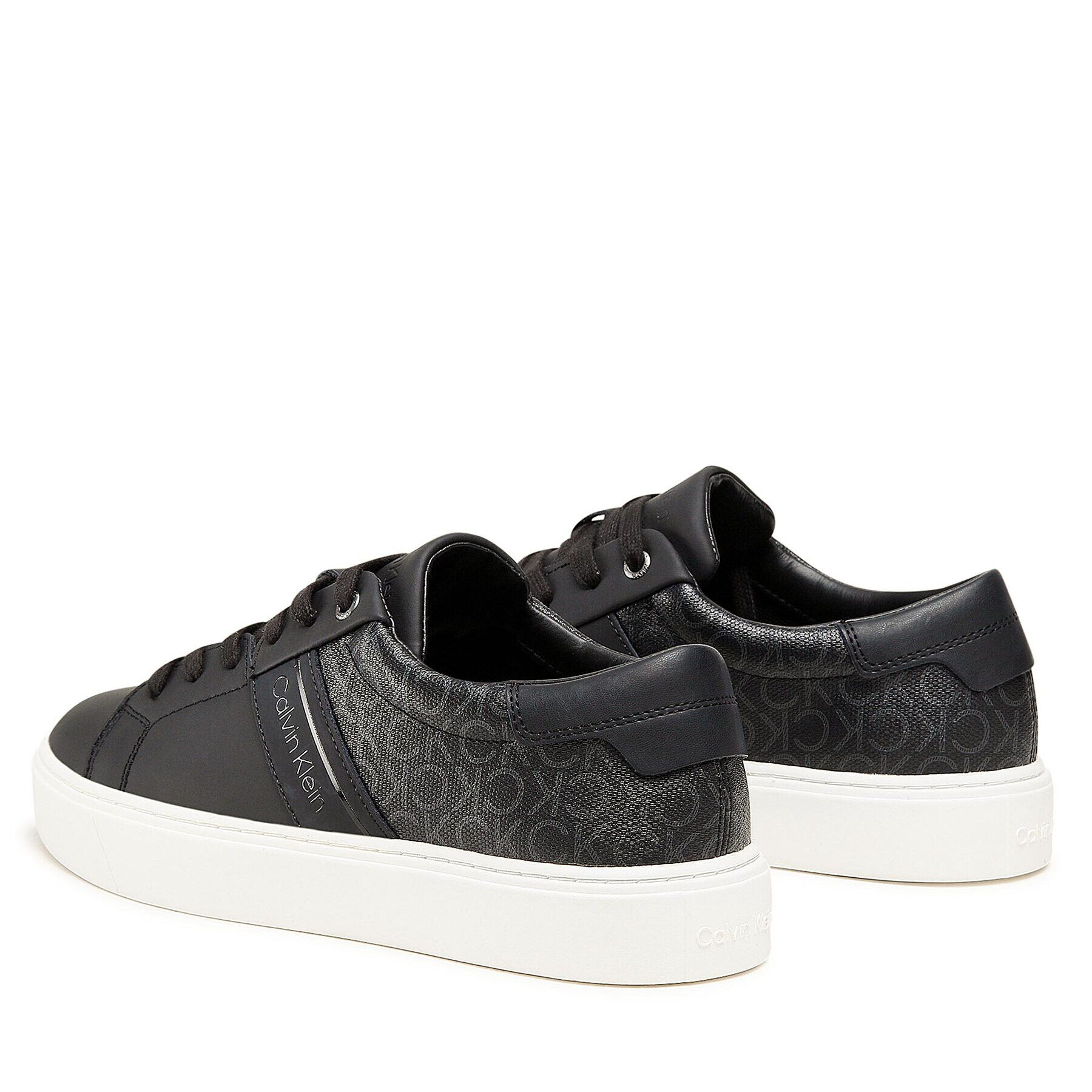 Calvin Klein Сникърси Low Top Lace Up Mono Mix HM0HM00823 Черен - Pepit.bg