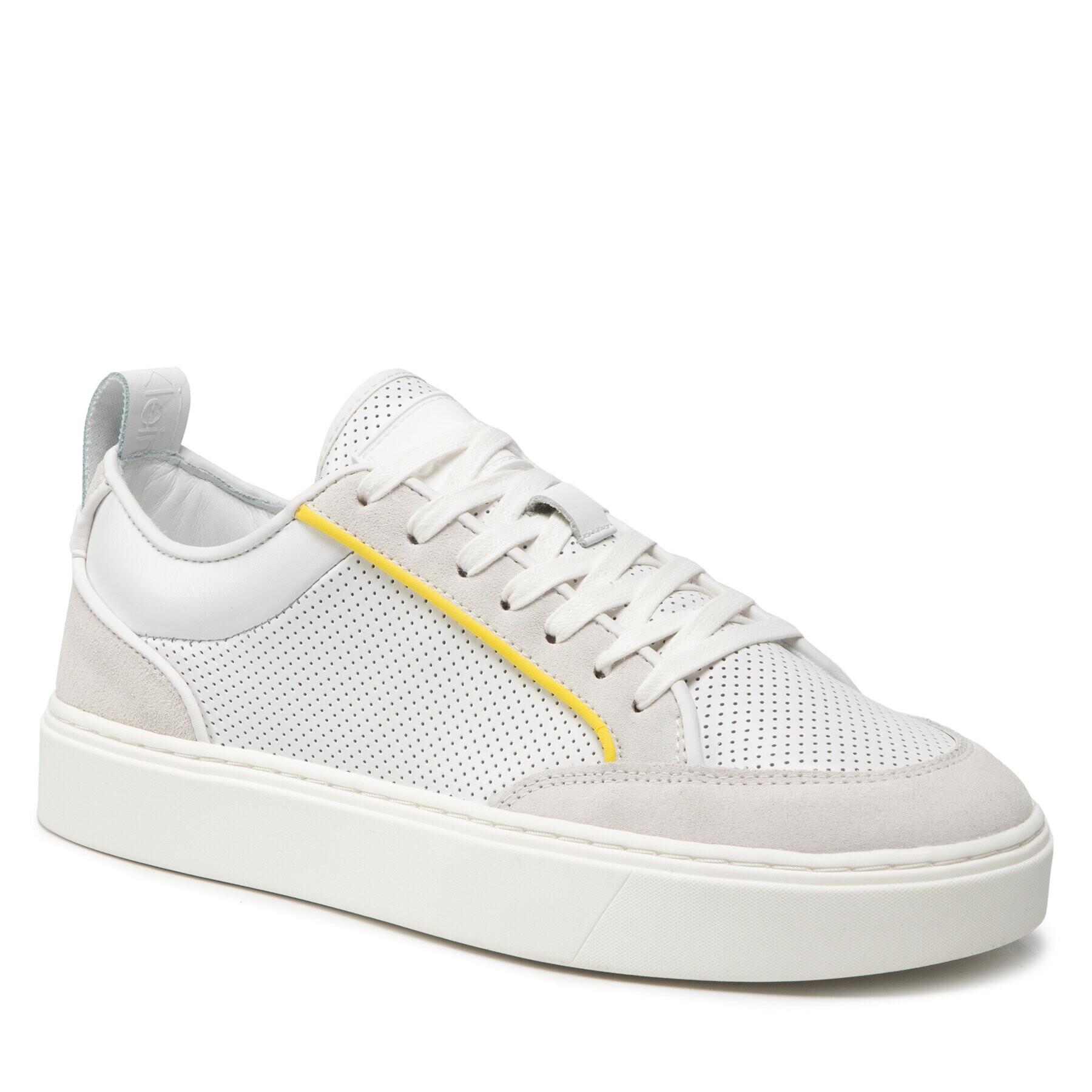 Calvin Klein Сникърси Low Top Lace Up Perf Lth HM0HM00347 Бял - Pepit.bg