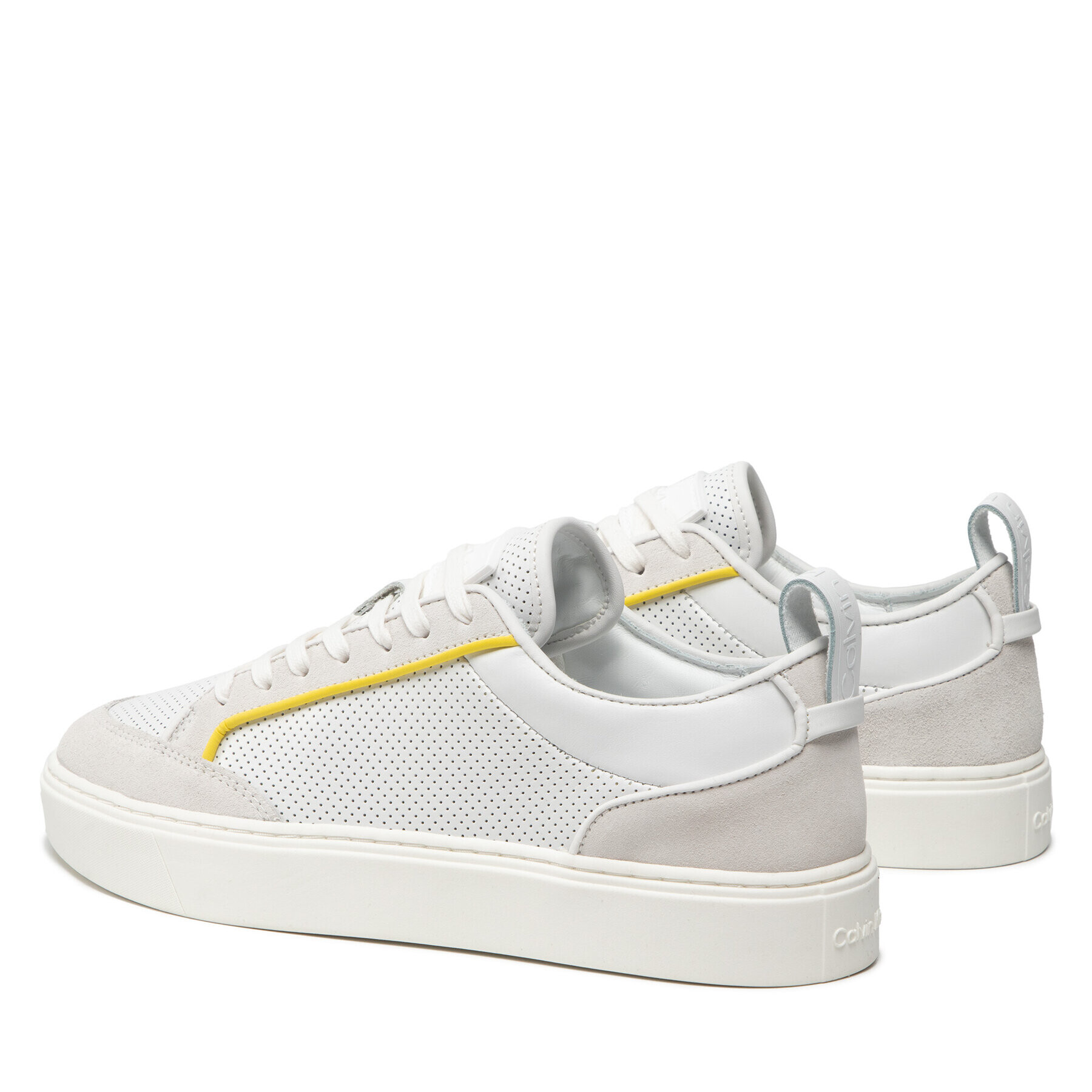 Calvin Klein Сникърси Low Top Lace Up Perf Lth HM0HM00347 Бял - Pepit.bg