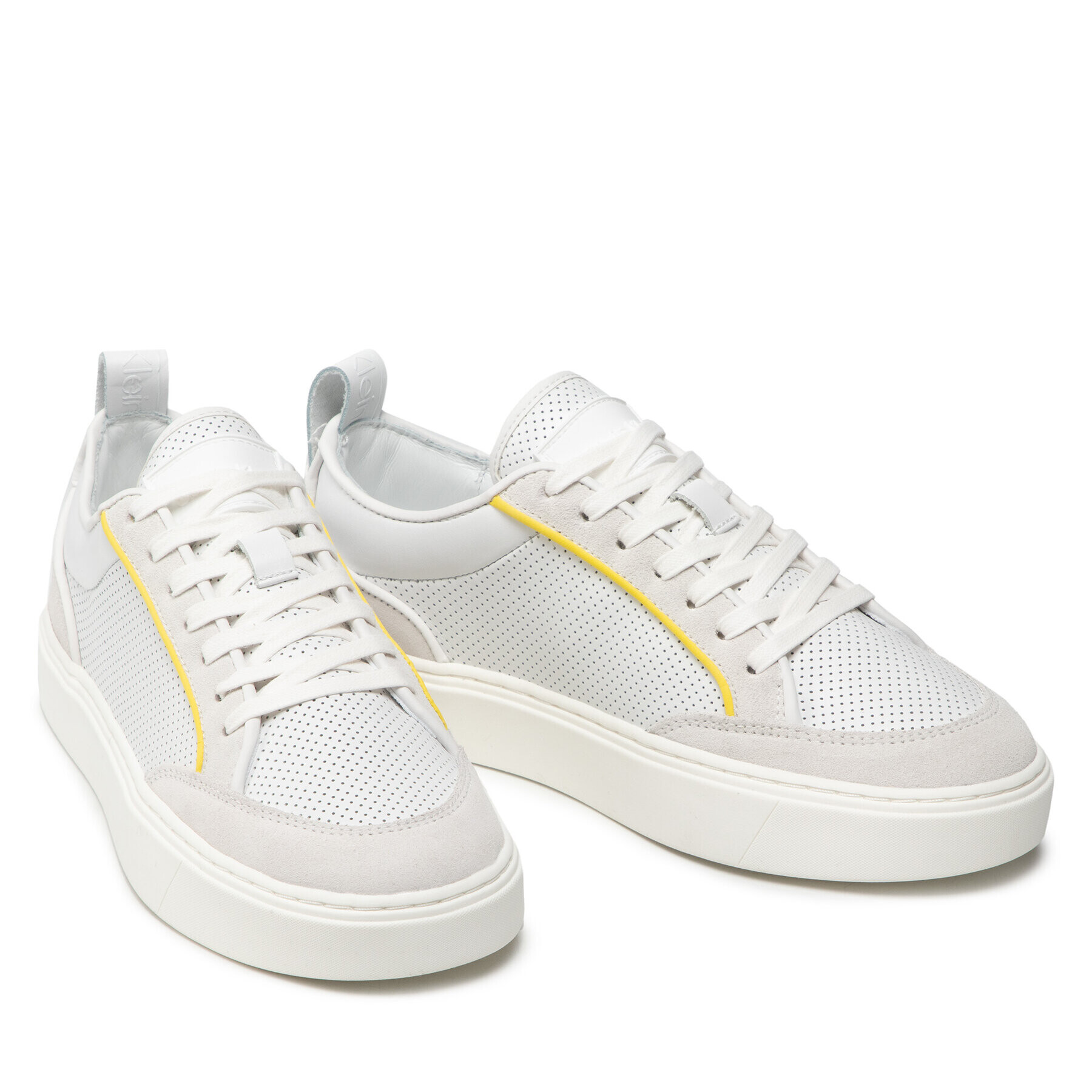 Calvin Klein Сникърси Low Top Lace Up Perf Lth HM0HM00347 Бял - Pepit.bg