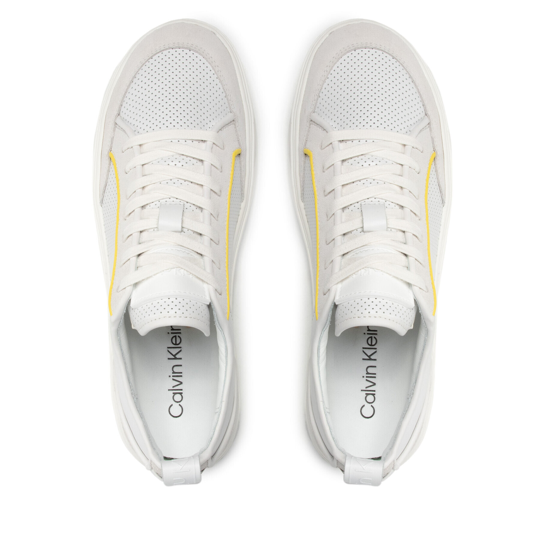Calvin Klein Сникърси Low Top Lace Up Perf Lth HM0HM00347 Бял - Pepit.bg