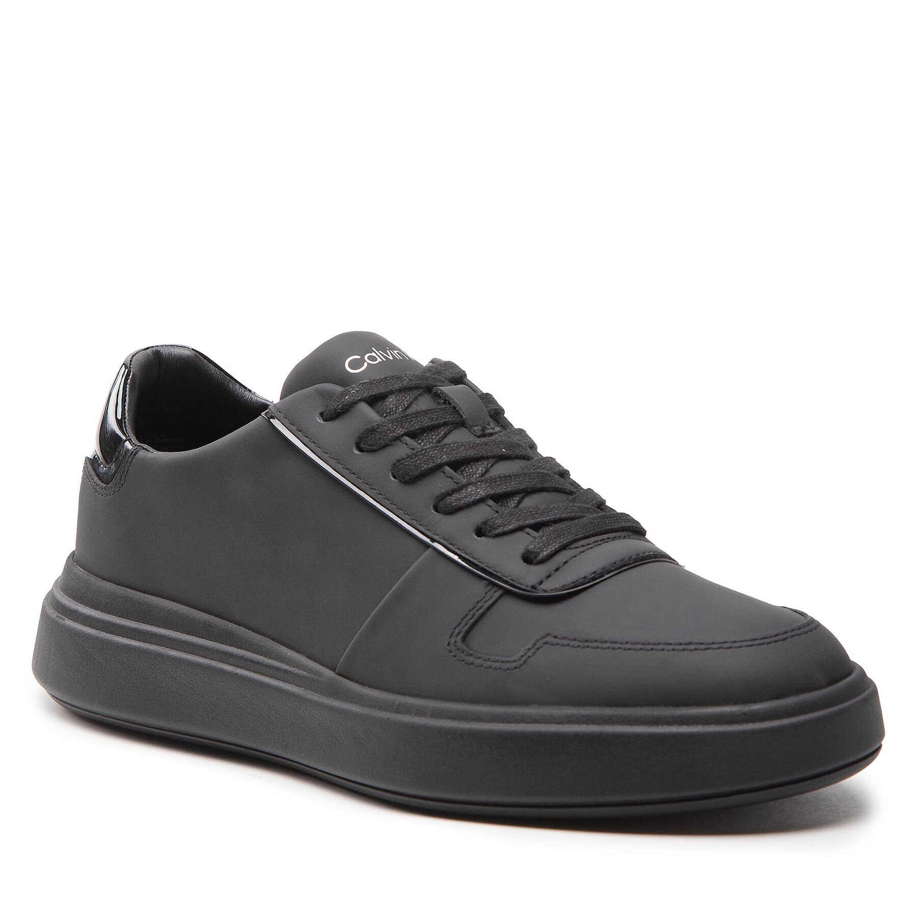 Calvin Klein Сникърси Low Top Lace Up Shine HM0HM00820 Черен - Pepit.bg