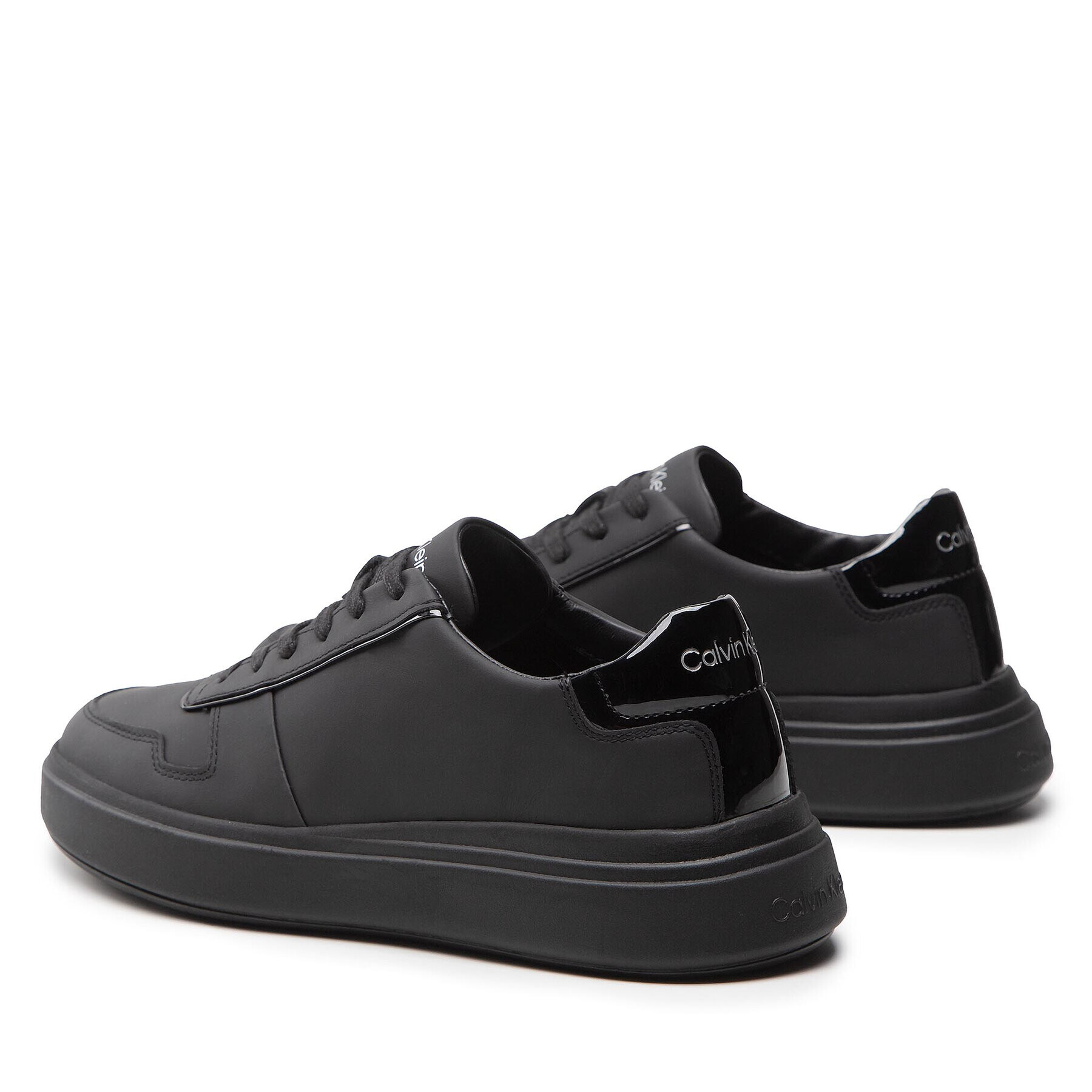 Calvin Klein Сникърси Low Top Lace Up Shine HM0HM00820 Черен - Pepit.bg