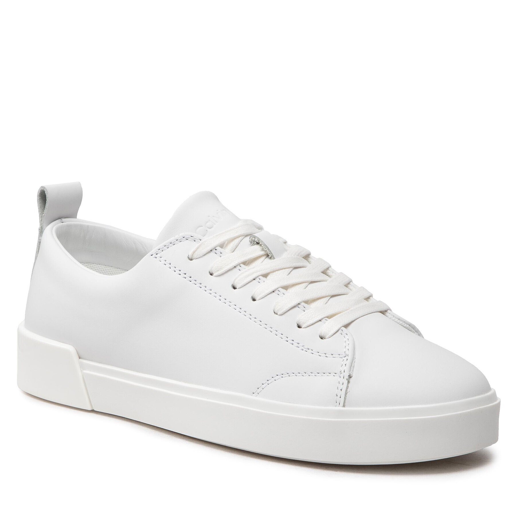 Calvin Klein Сникърси Low Top Lace Up Sm Lth HM0HM00677 Бял - Pepit.bg