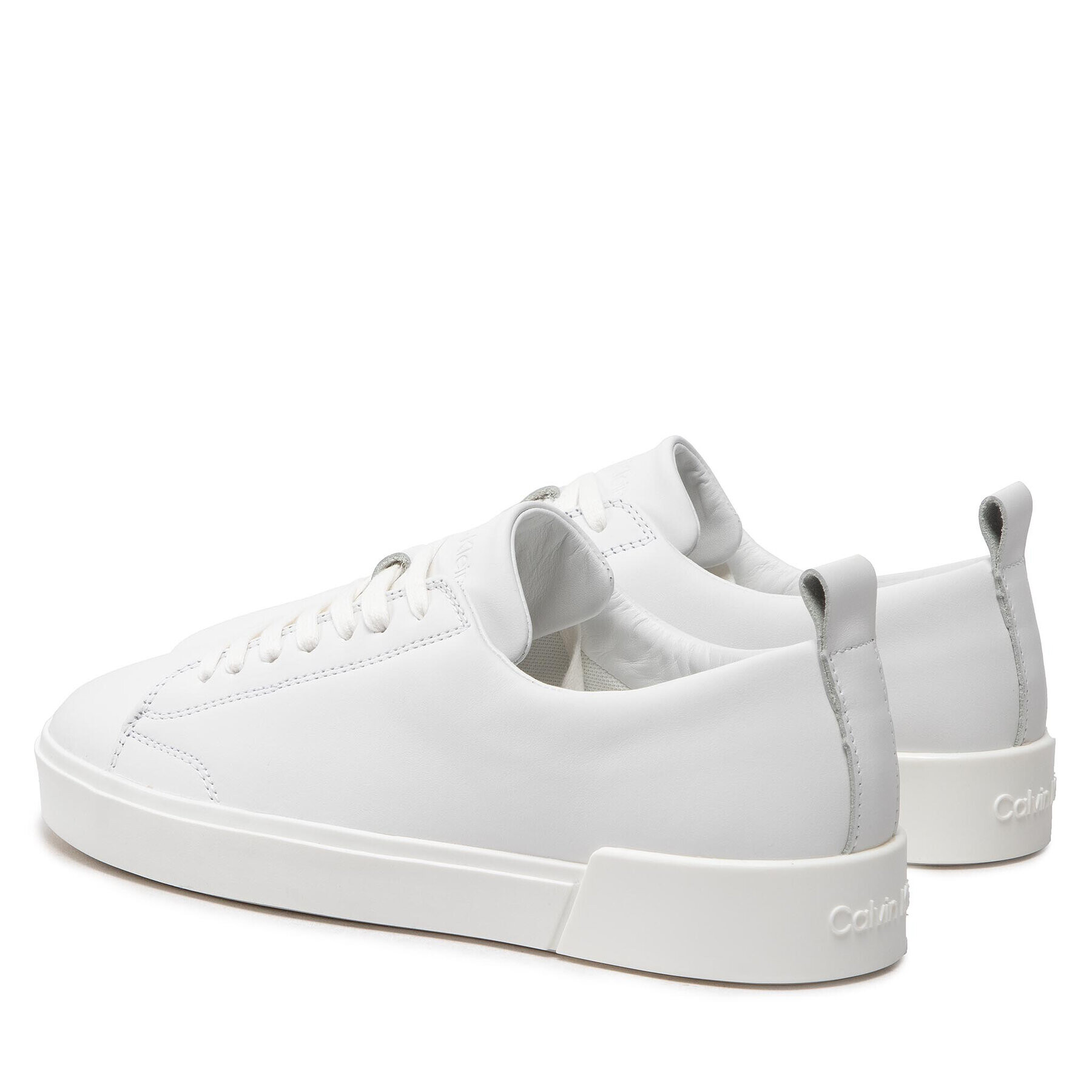 Calvin Klein Сникърси Low Top Lace Up Sm Lth HM0HM00677 Бял - Pepit.bg