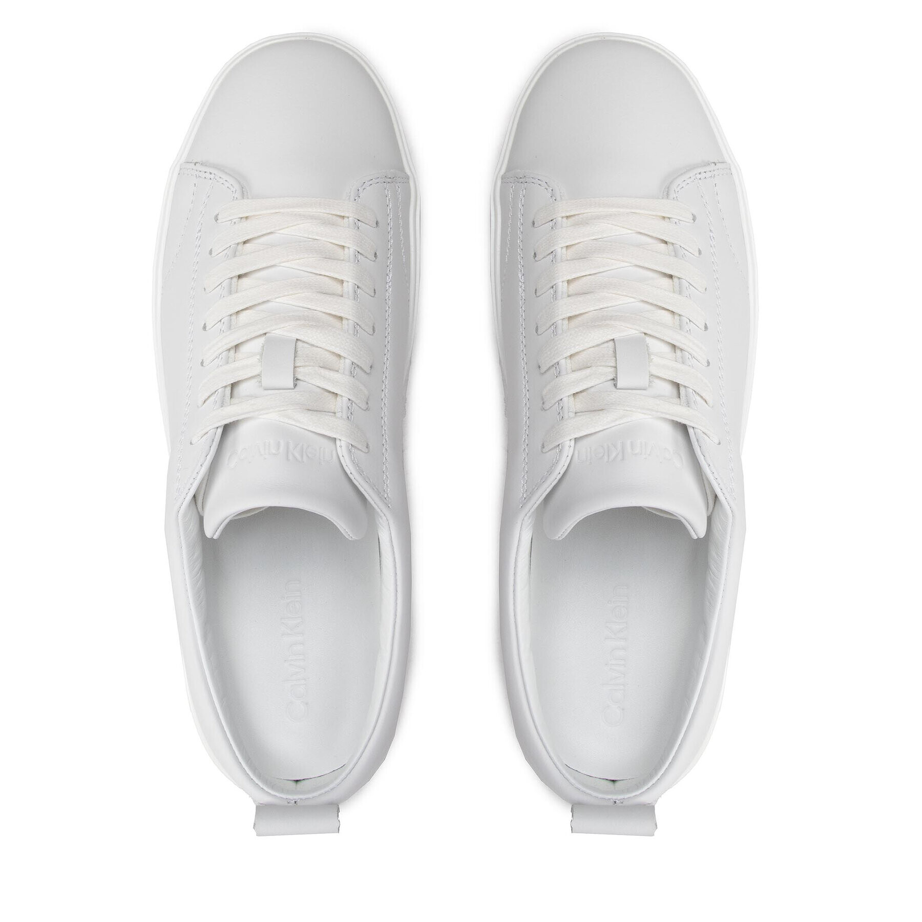 Calvin Klein Сникърси Low Top Lace Up Sm Lth HM0HM00677 Бял - Pepit.bg