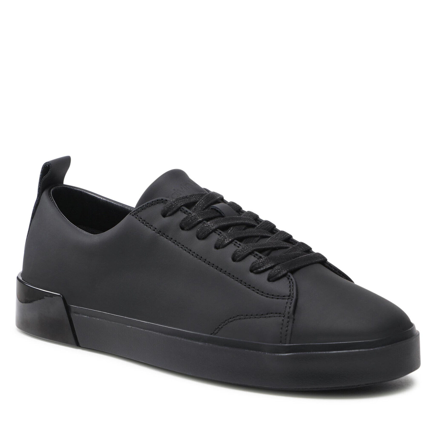 Calvin Klein Сникърси Low Top Lace Up Sm Lth HM0HM00677 Черен - Pepit.bg