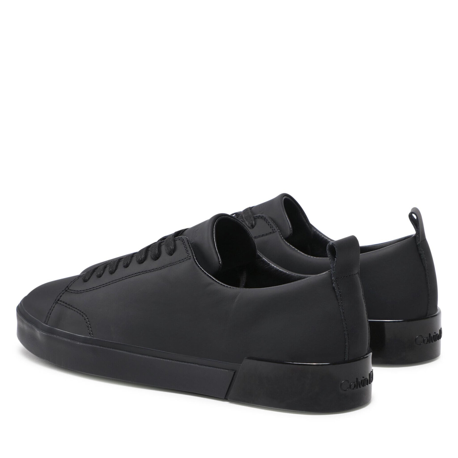 Calvin Klein Сникърси Low Top Lace Up Sm Lth HM0HM00677 Черен - Pepit.bg