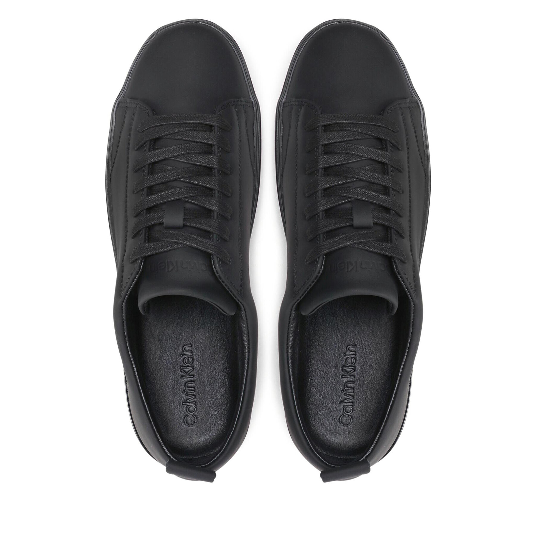 Calvin Klein Сникърси Low Top Lace Up Sm Lth HM0HM00677 Черен - Pepit.bg