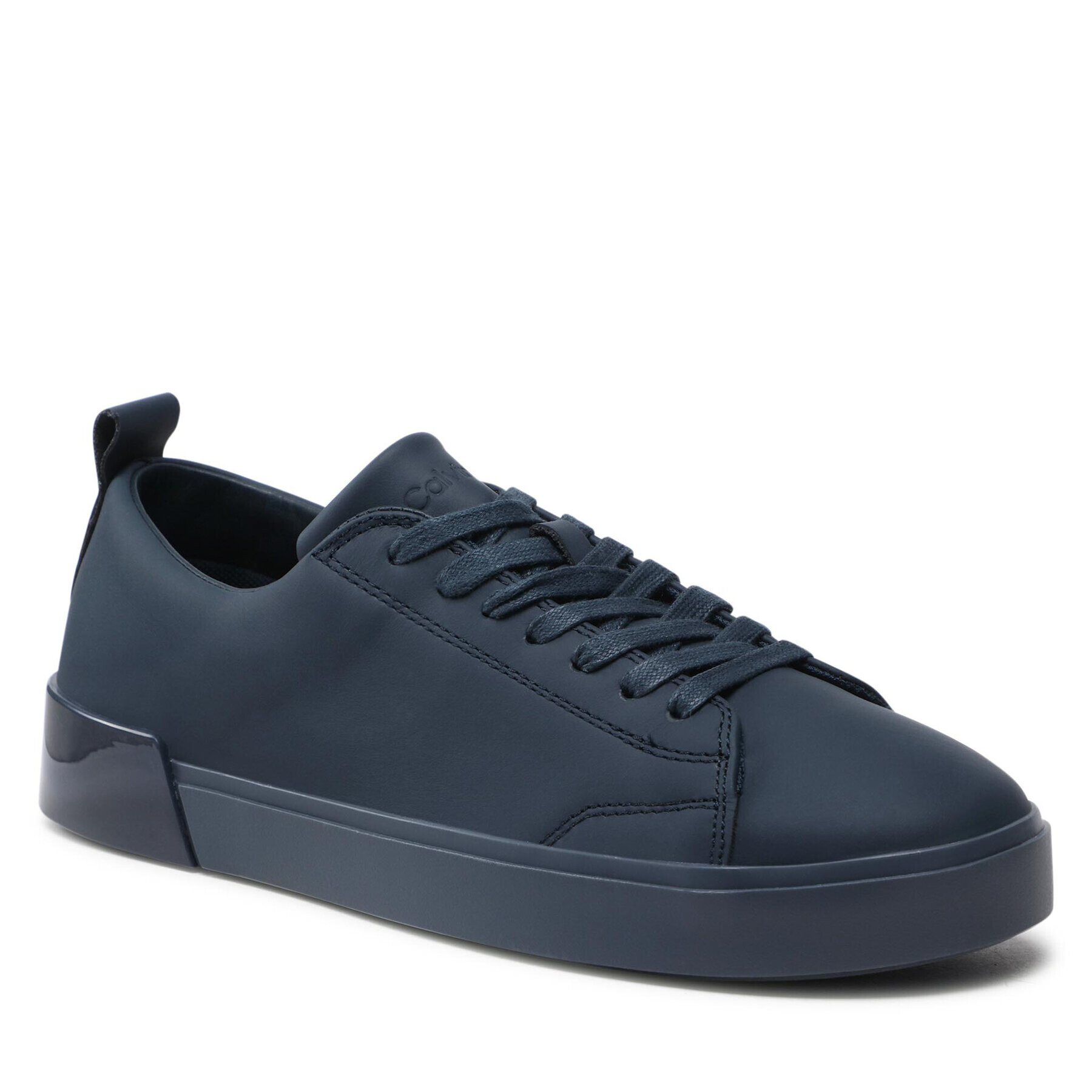 Calvin Klein Сникърси Low Top Lace Up Sm Lth HM0HM00677 Тъмносин - Pepit.bg