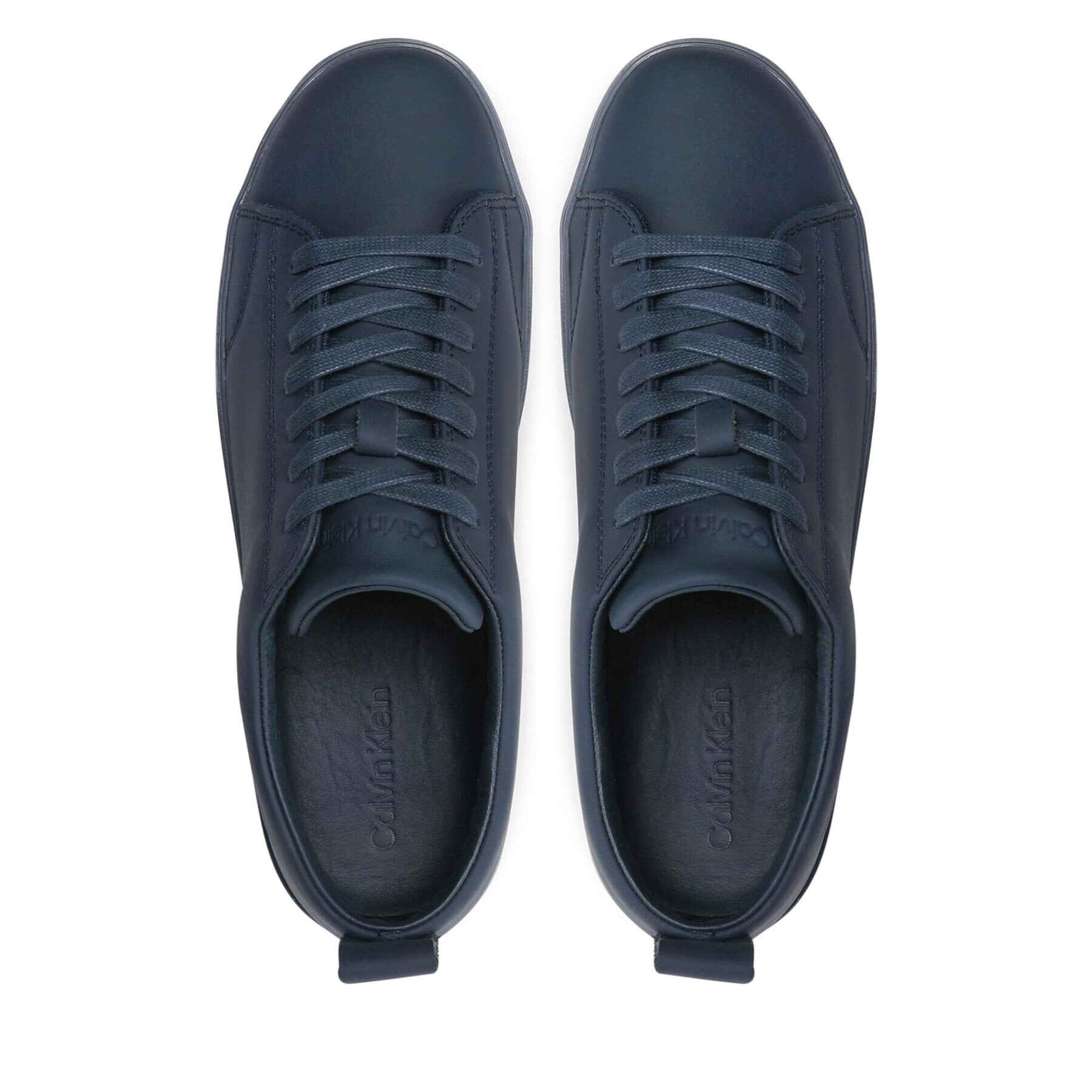 Calvin Klein Сникърси Low Top Lace Up Sm Lth HM0HM00677 Тъмносин - Pepit.bg