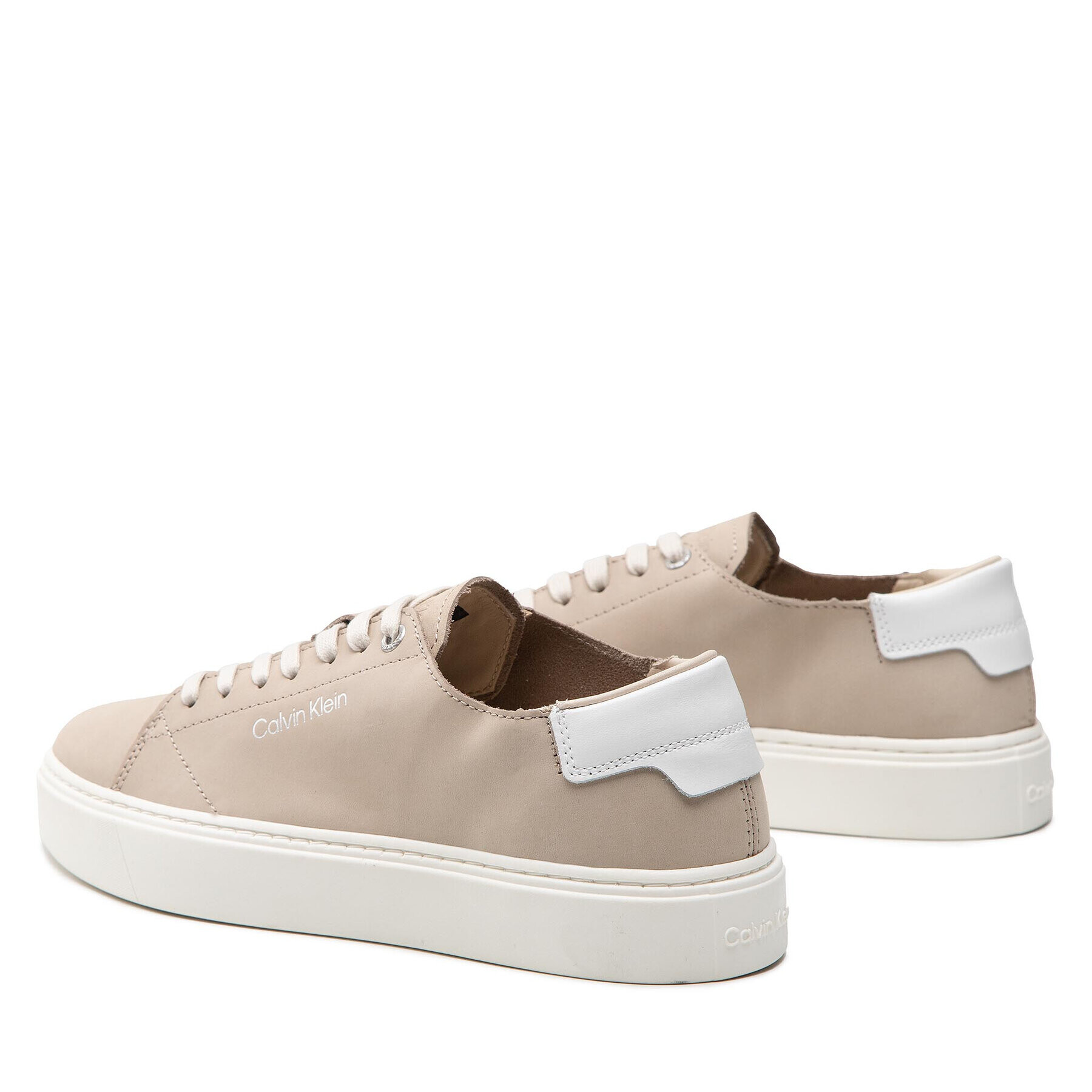 Calvin Klein Сникърси Low Top Lace Up Unlined Nb HM0HM00848 Бежов - Pepit.bg