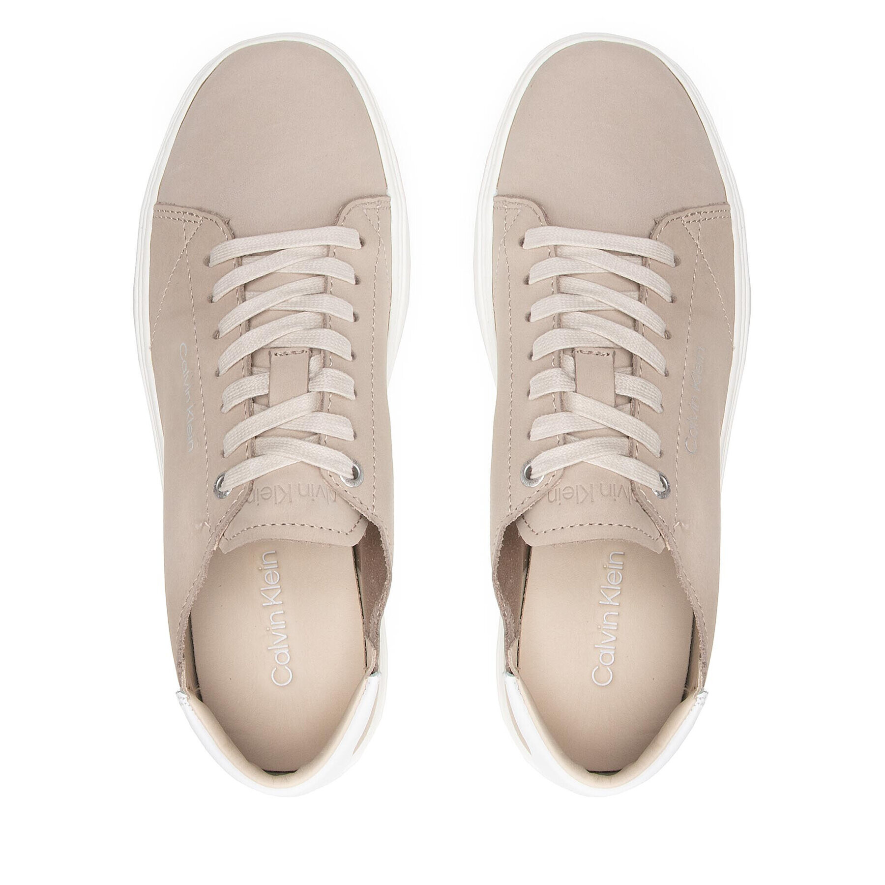 Calvin Klein Сникърси Low Top Lace Up Unlined Nb HM0HM00848 Бежов - Pepit.bg