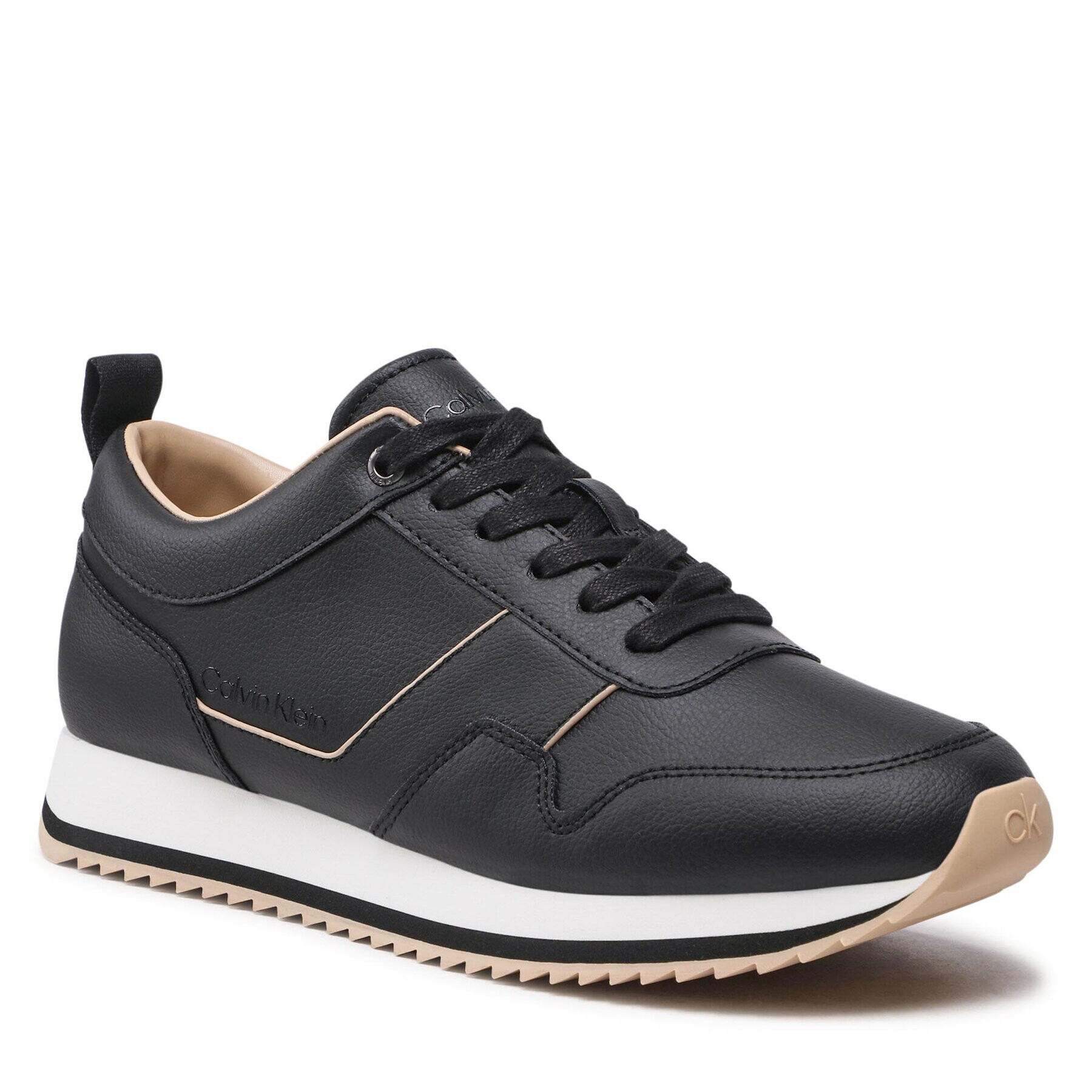 Calvin Klein Сникърси Low Top Lace Up Vegan HM0HM00832 Черен - Pepit.bg