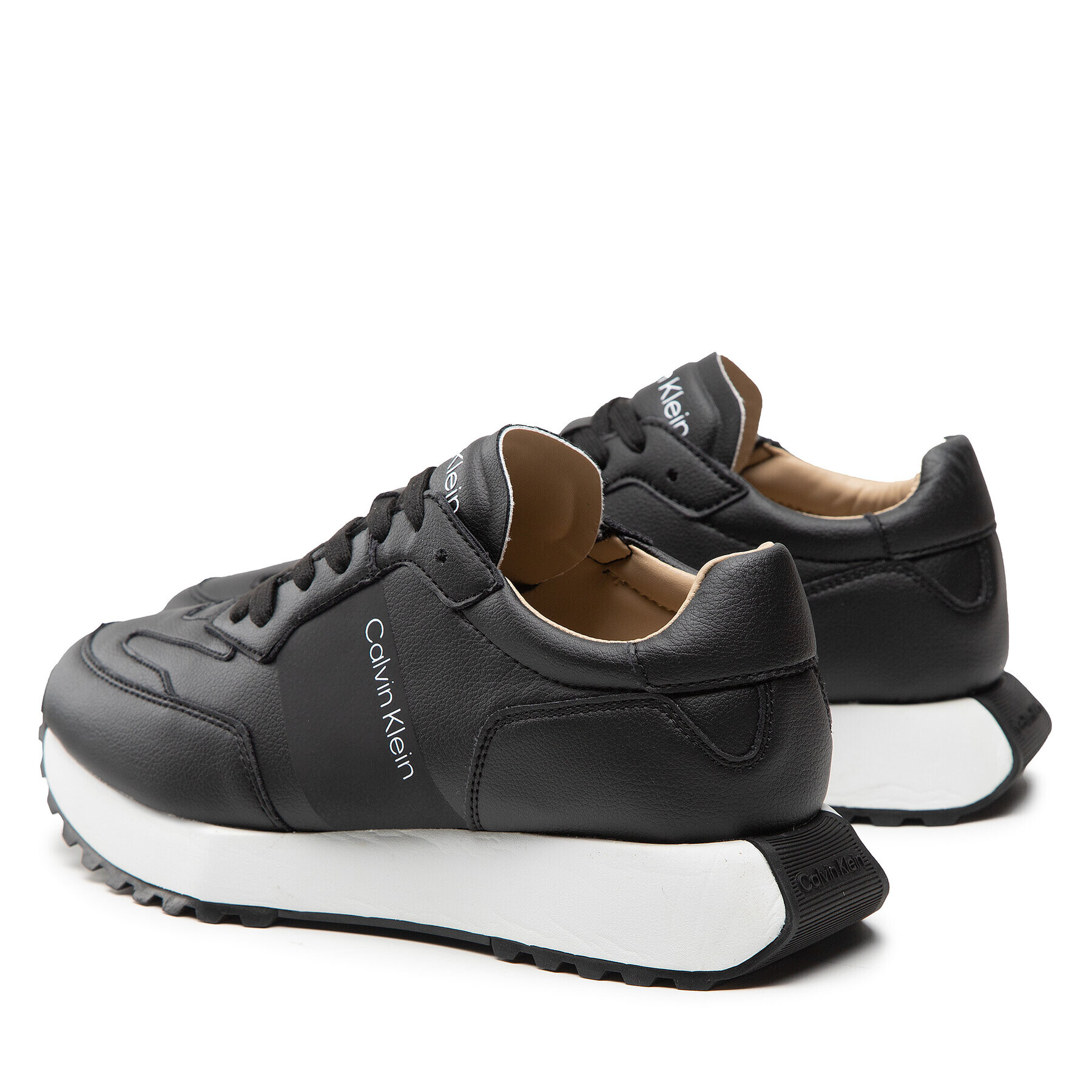 Calvin Klein Сникърси Low Top Lace Up Vegan Lth HM0HM00515 Черен - Pepit.bg