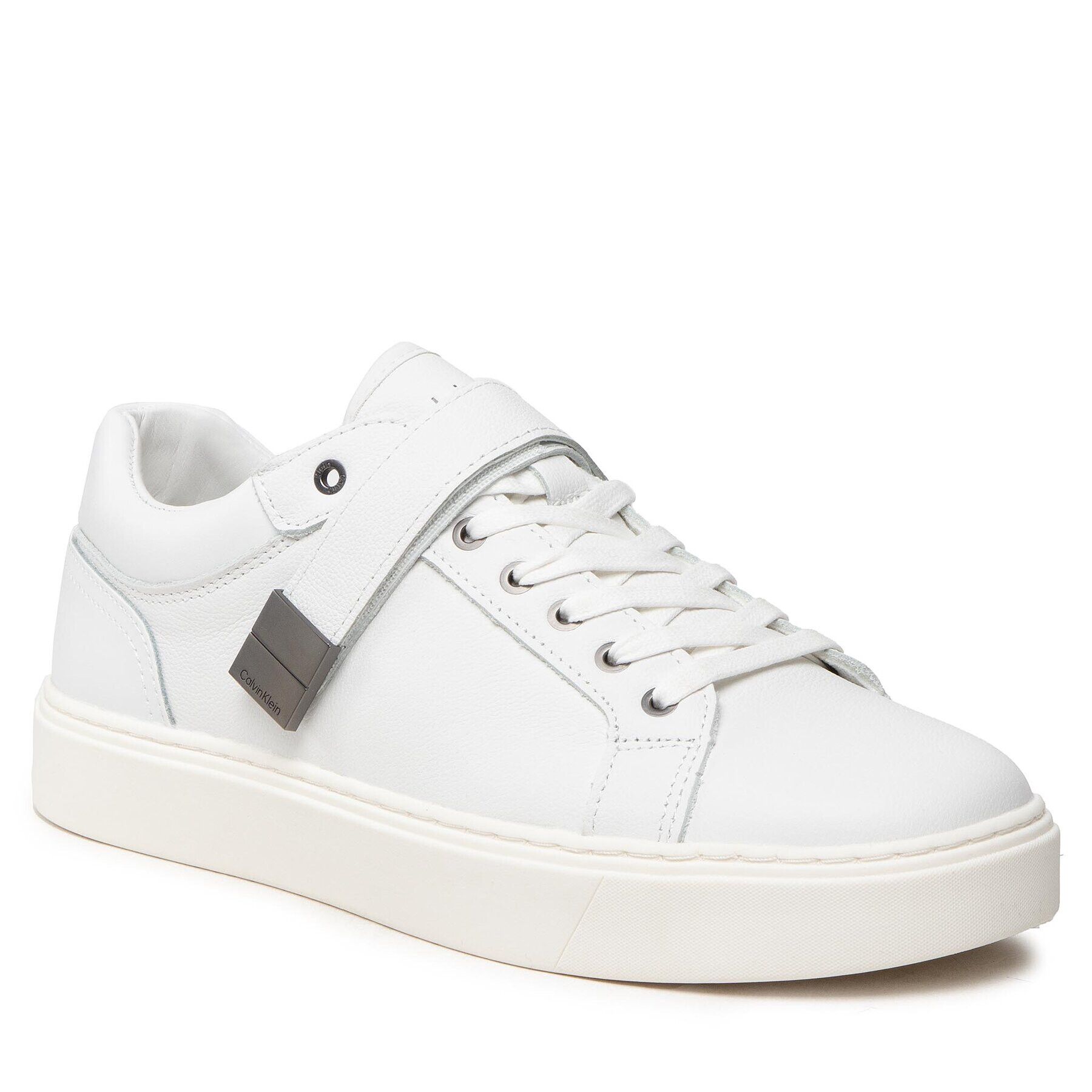 Calvin Klein Сникърси Low Top Lace Up W/Plaque HM0HM00919 Бял - Pepit.bg