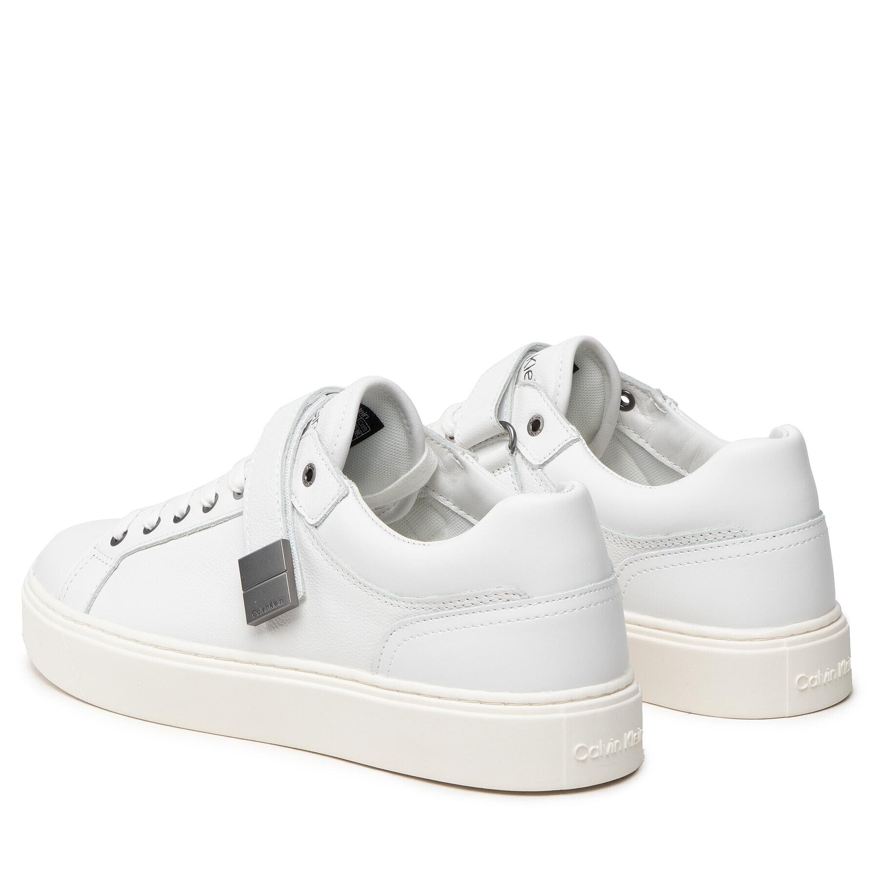 Calvin Klein Сникърси Low Top Lace Up W/Plaque HM0HM00919 Бял - Pepit.bg