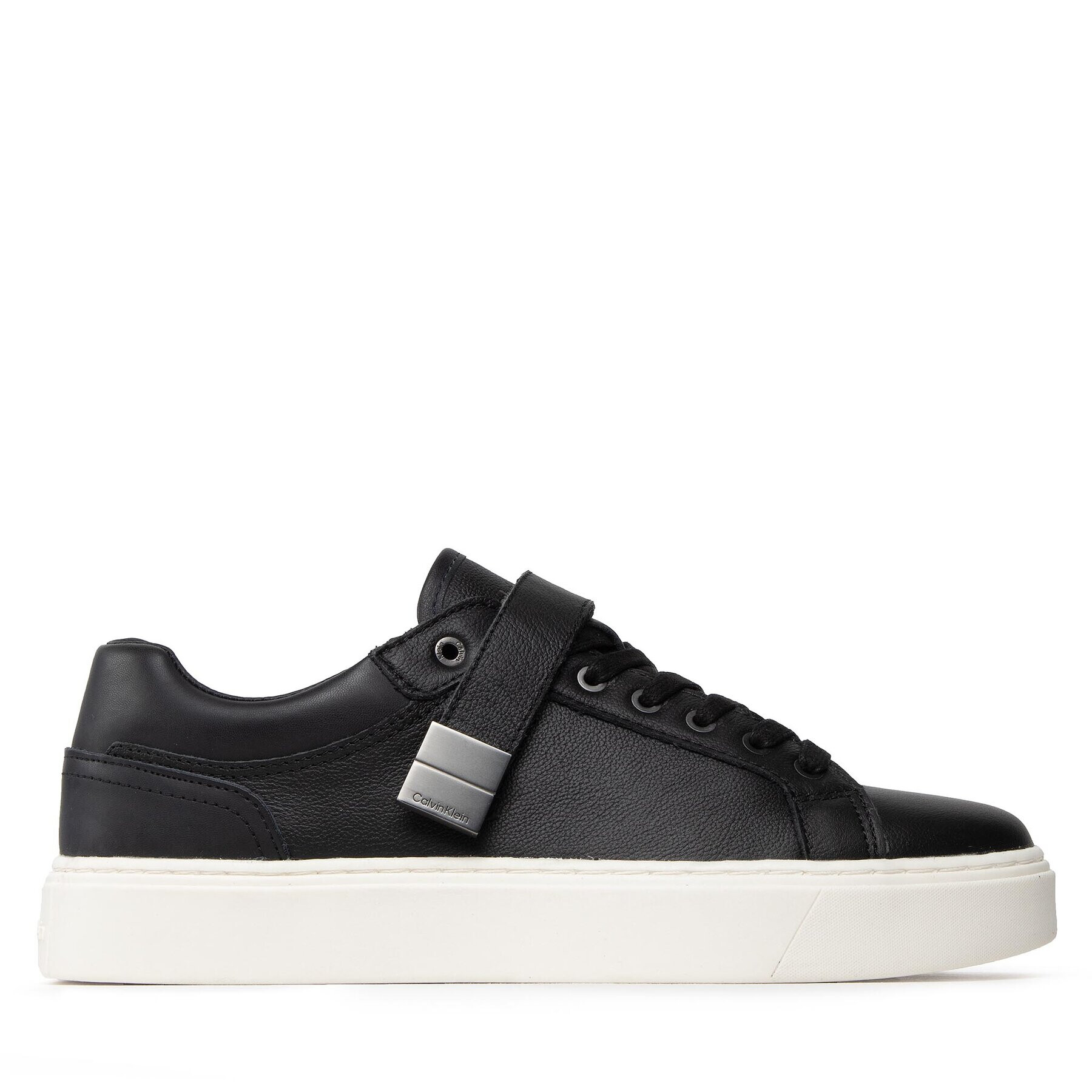 Calvin Klein Сникърси Low Top Lace Up W/Plaque HM0HM00919 Черен - Pepit.bg