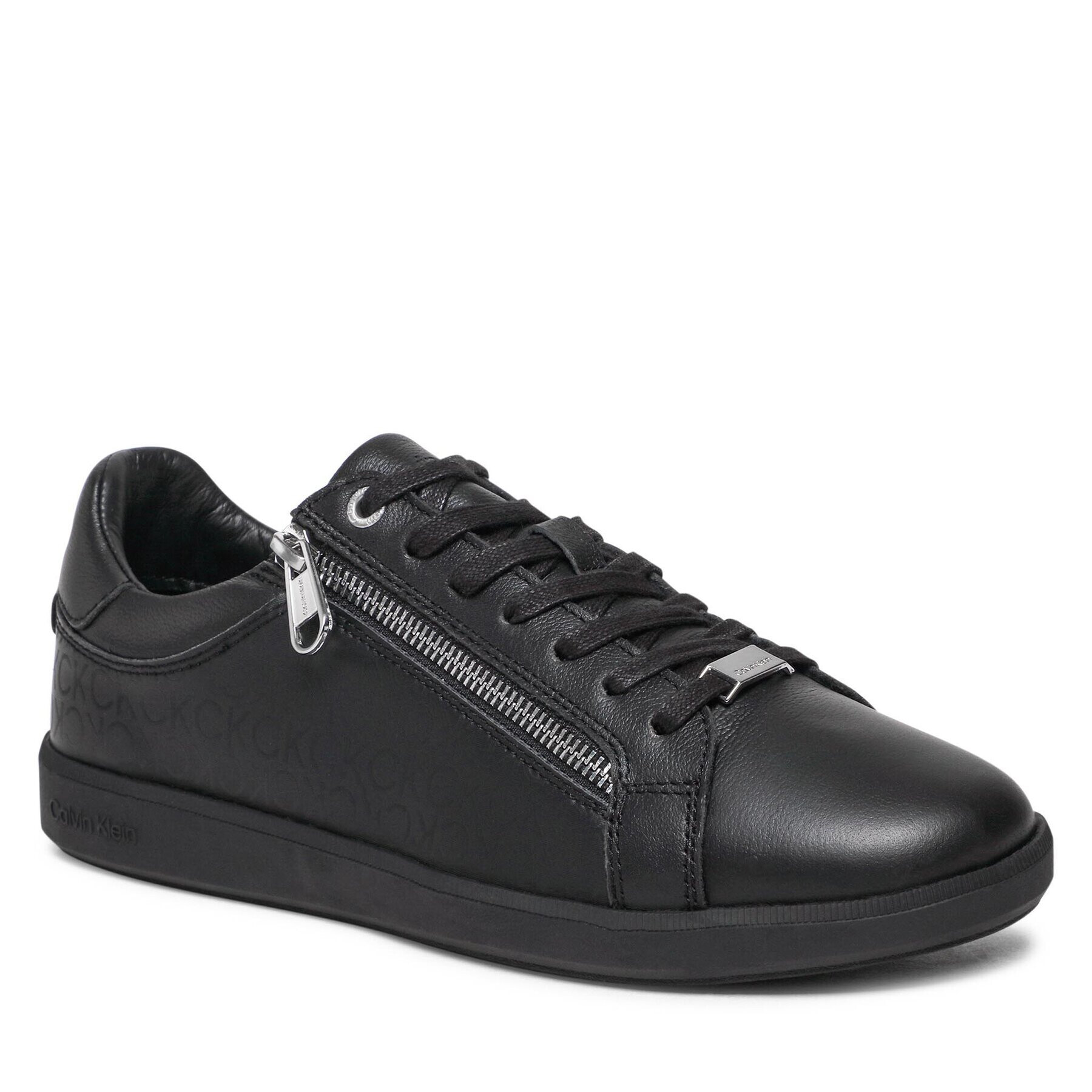 Calvin Klein Сникърси Low Top Lace Up W/Zip Mono HM0HM00876 Черен - Pepit.bg