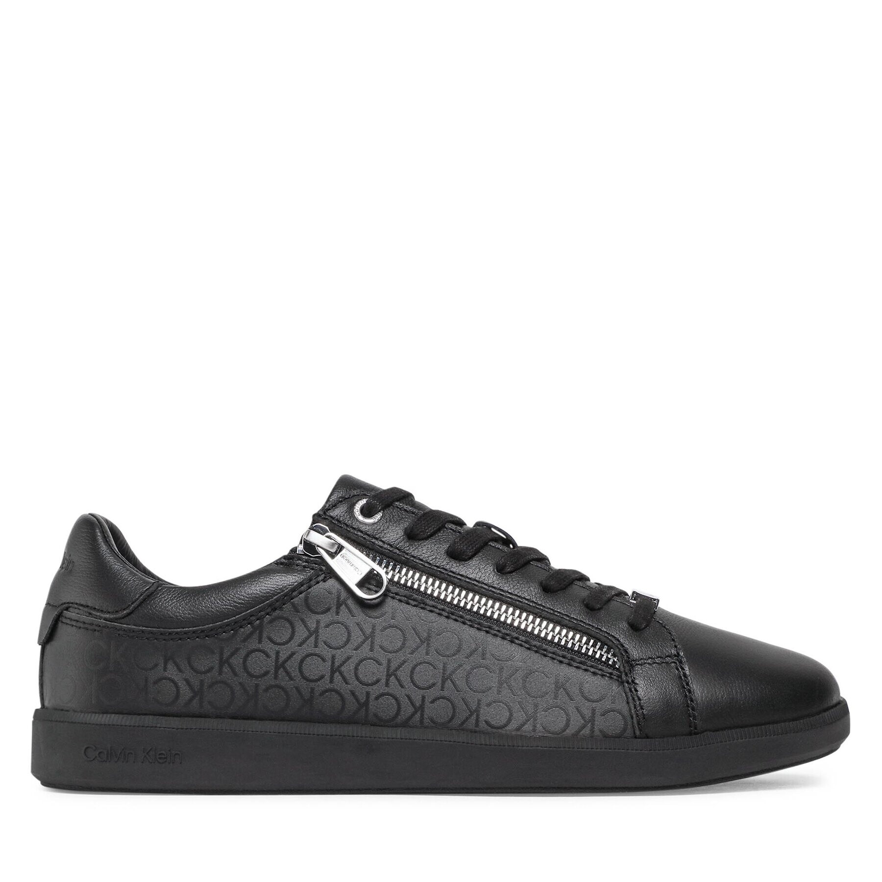 Calvin Klein Сникърси Low Top Lace Up W/Zip Mono HM0HM00876 Черен - Pepit.bg