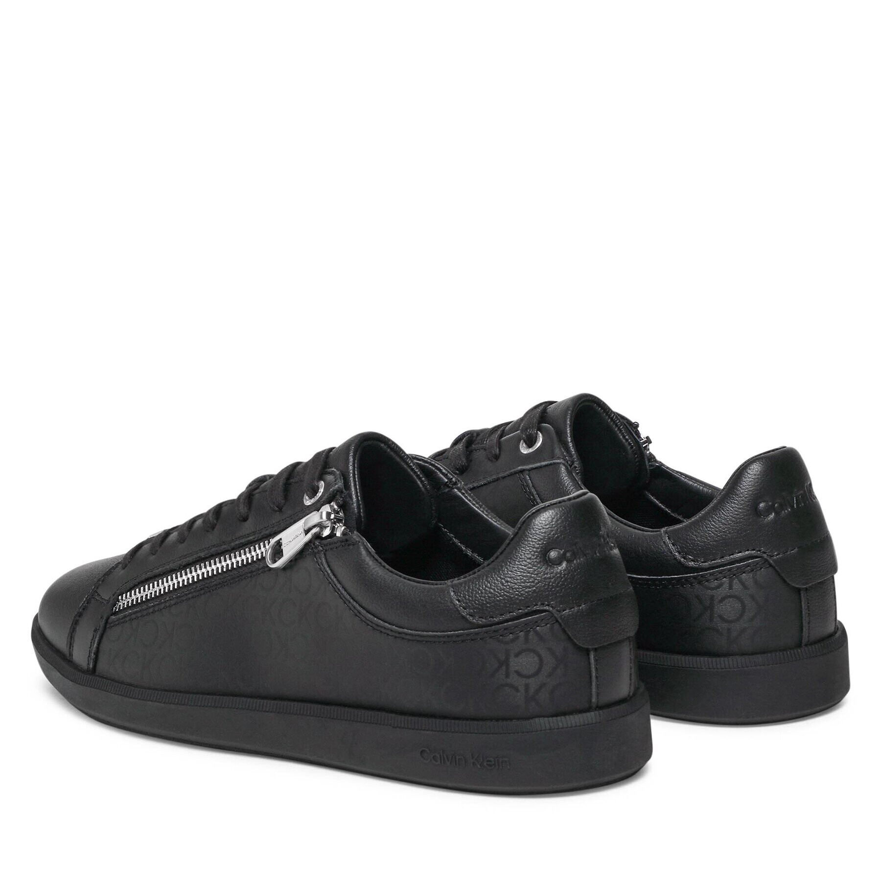 Calvin Klein Сникърси Low Top Lace Up W/Zip Mono HM0HM00876 Черен - Pepit.bg