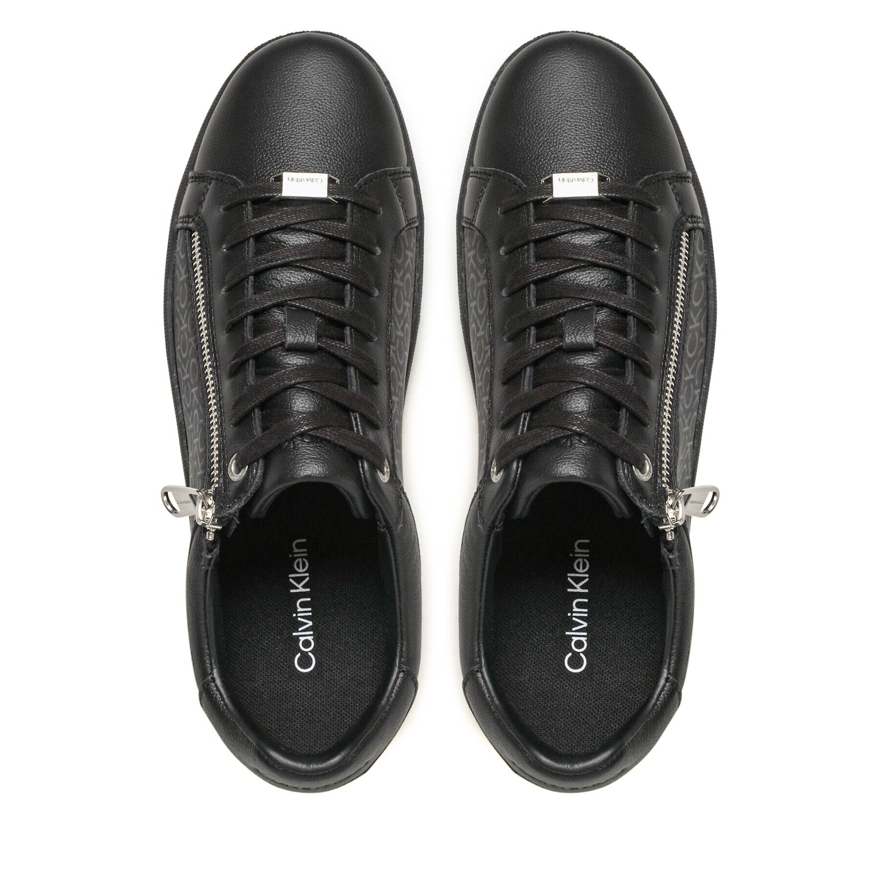 Calvin Klein Сникърси Low Top Lace Up W/Zip Mono HM0HM00876 Черен - Pepit.bg