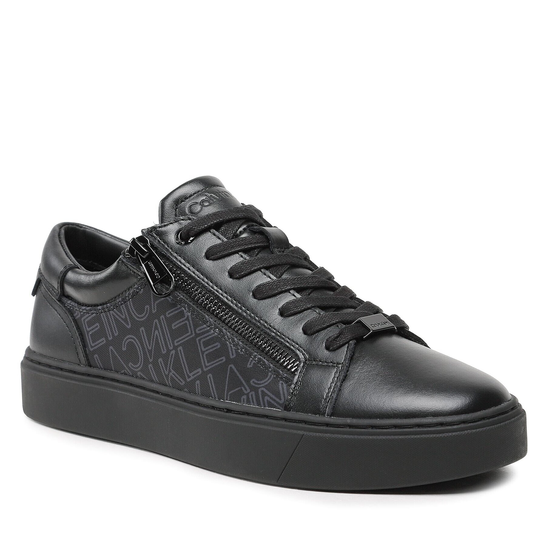 Calvin Klein Сникърси Low Top Lace Up W/Zip Mono HM0HM01059 Черен - Pepit.bg