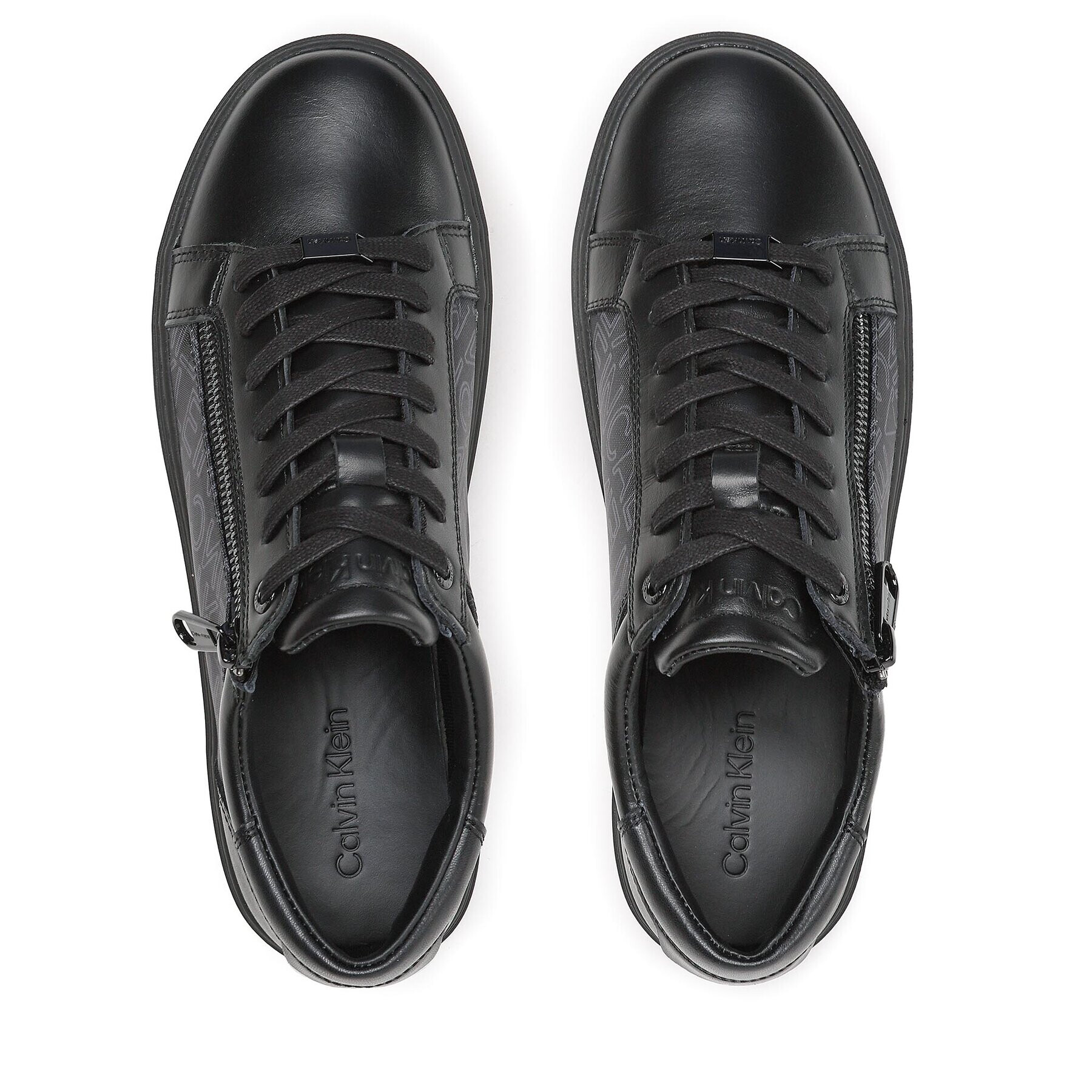 Calvin Klein Сникърси Low Top Lace Up W/Zip Mono HM0HM01059 Черен - Pepit.bg