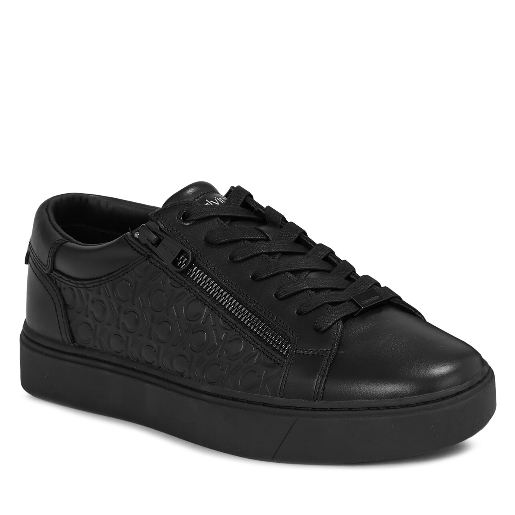 Calvin Klein Сникърси Low Top Lace Up W/Zip Mono HM0HM01188 Черен - Pepit.bg