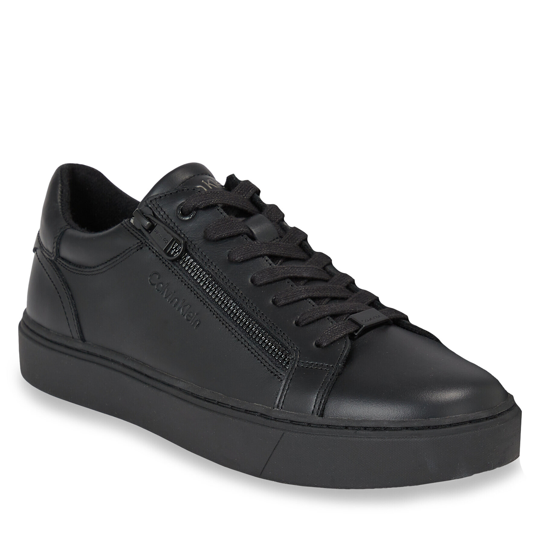 Calvin Klein Сникърси Low Top Lace Up W/Zip Rubb HM0HM01268 Черен - Pepit.bg