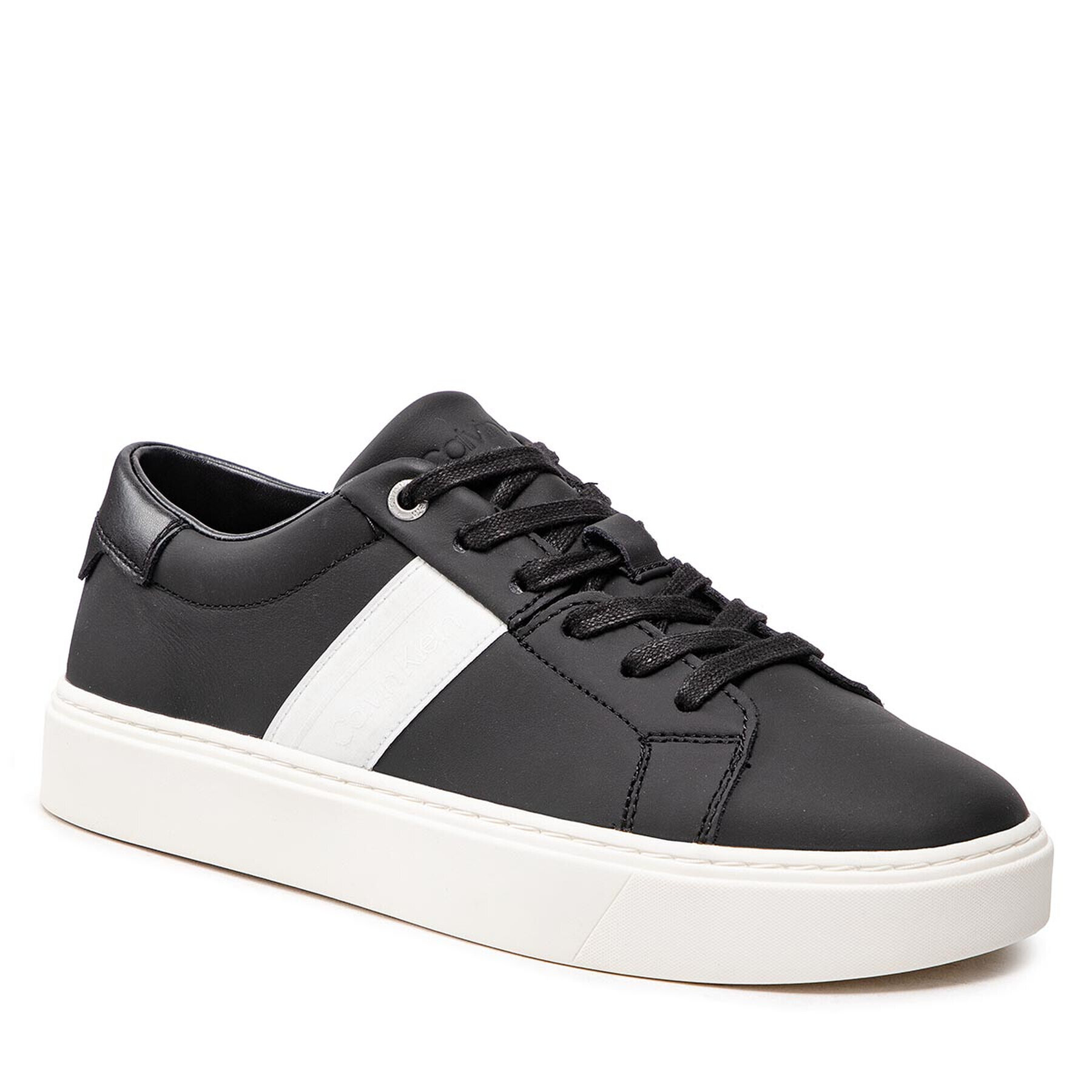 Calvin Klein Сникърси Low Top Lace Up Web HM0HM00621 Черен - Pepit.bg