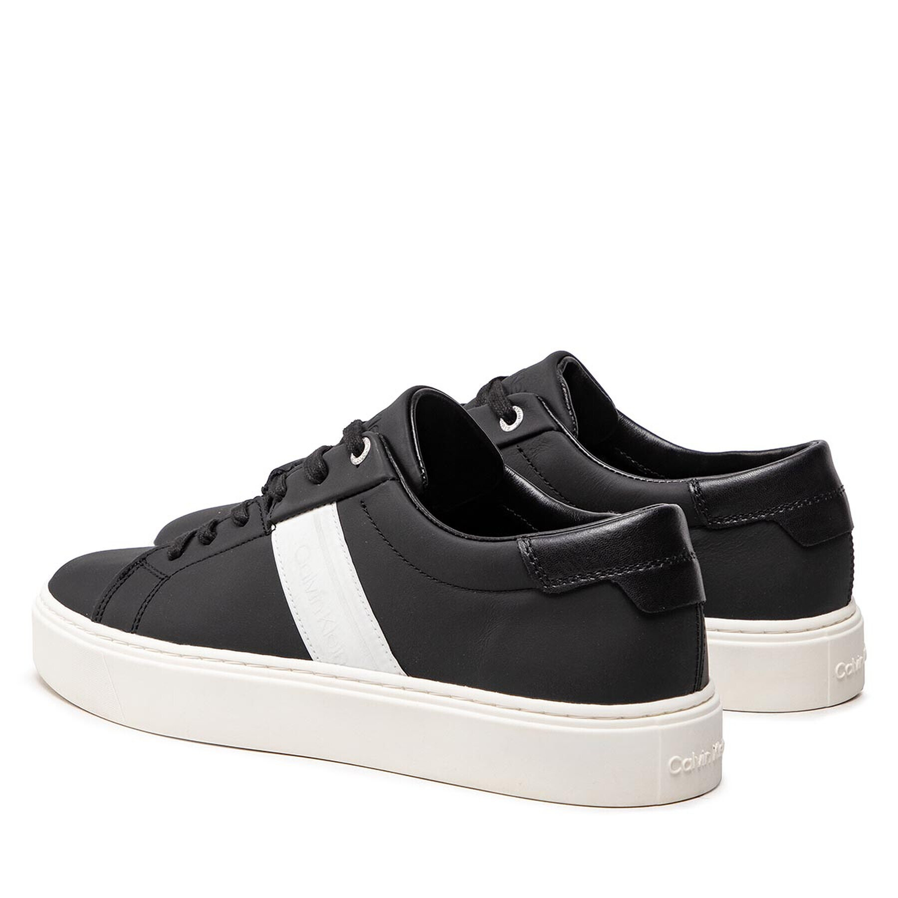 Calvin Klein Сникърси Low Top Lace Up Web HM0HM00621 Черен - Pepit.bg