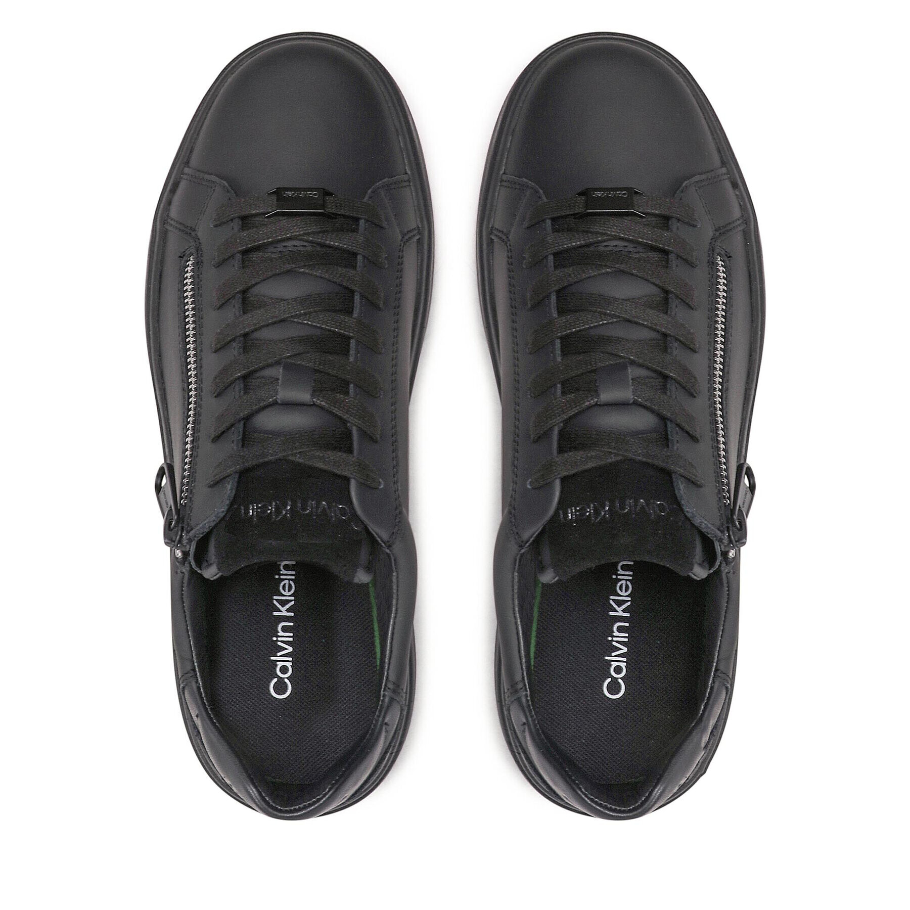 Calvin Klein Сникърси Low Top Lace Up Zip HM0HM00746 Черен - Pepit.bg