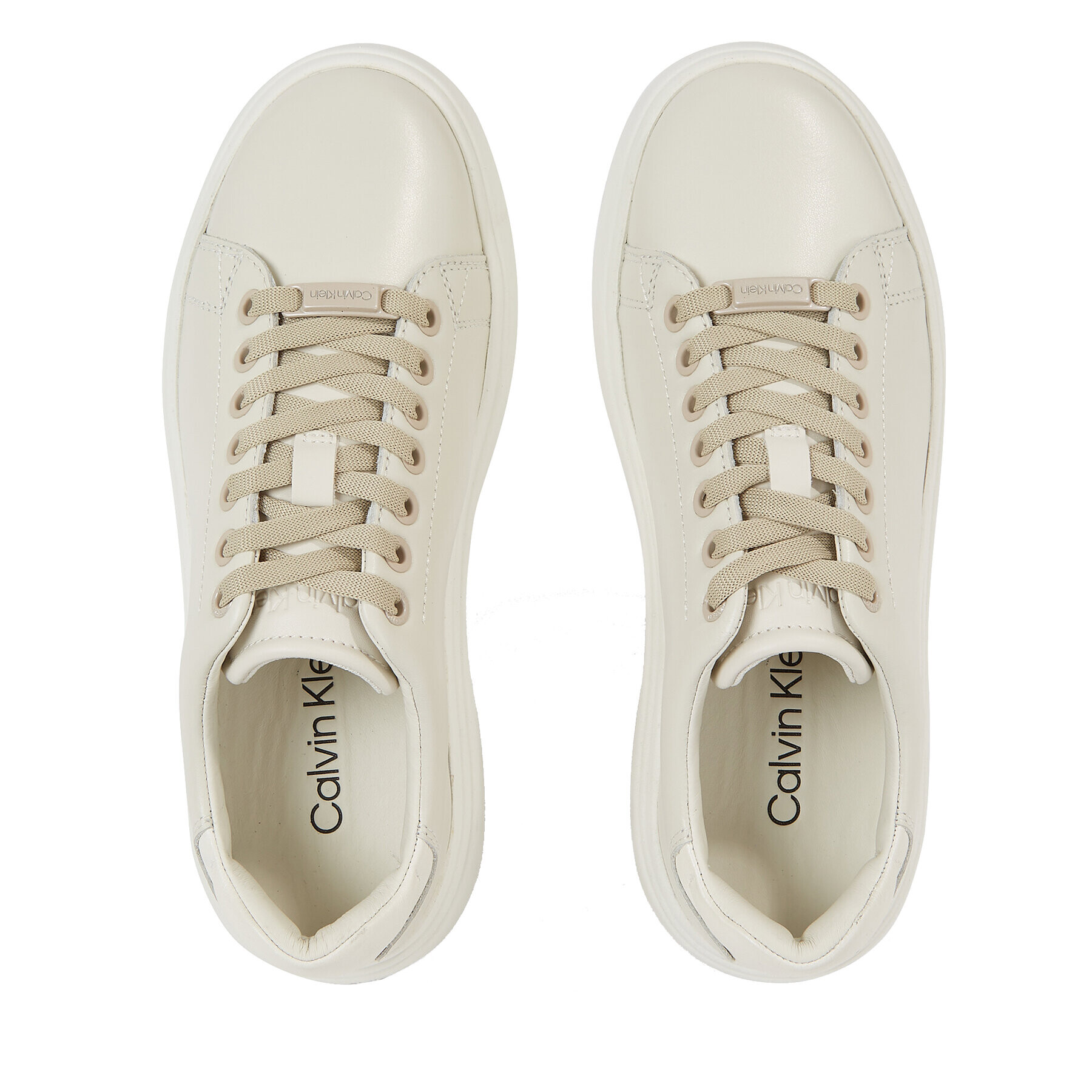 Calvin Klein Сникърси Raised Cupsole Lace Up HW0HW01668 Бежов - Pepit.bg