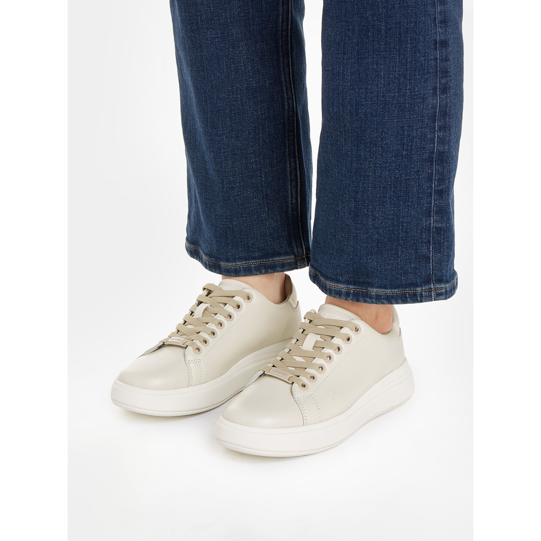 Calvin Klein Сникърси Raised Cupsole Lace Up HW0HW01668 Бежов - Pepit.bg